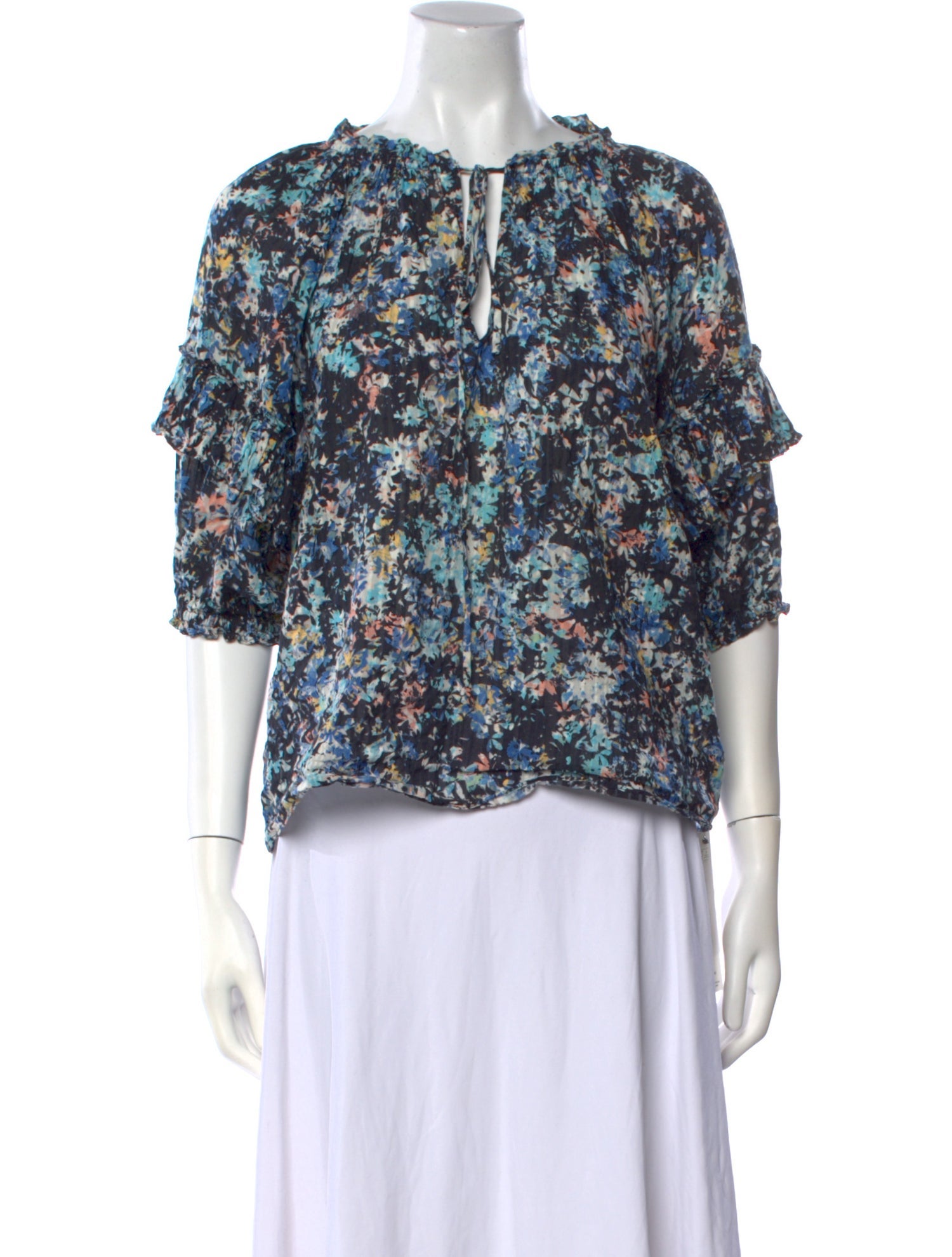 Ramy Brook Floral Print V-Neck Blouse