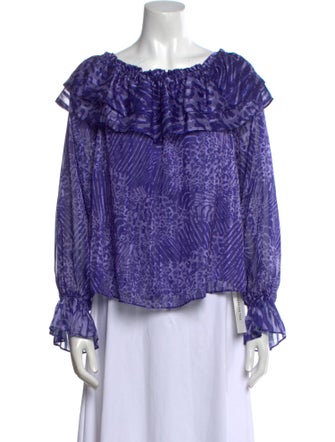 Ramy Brook Printed Scoop Neck Top