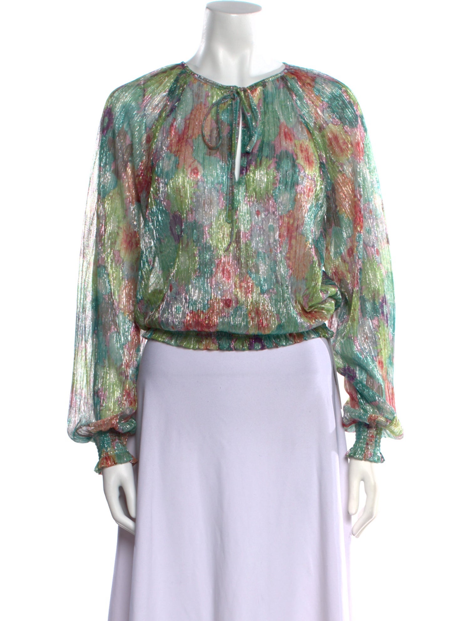 Ramy Brook Floral Print Crew Neck Blouse w/ Tags