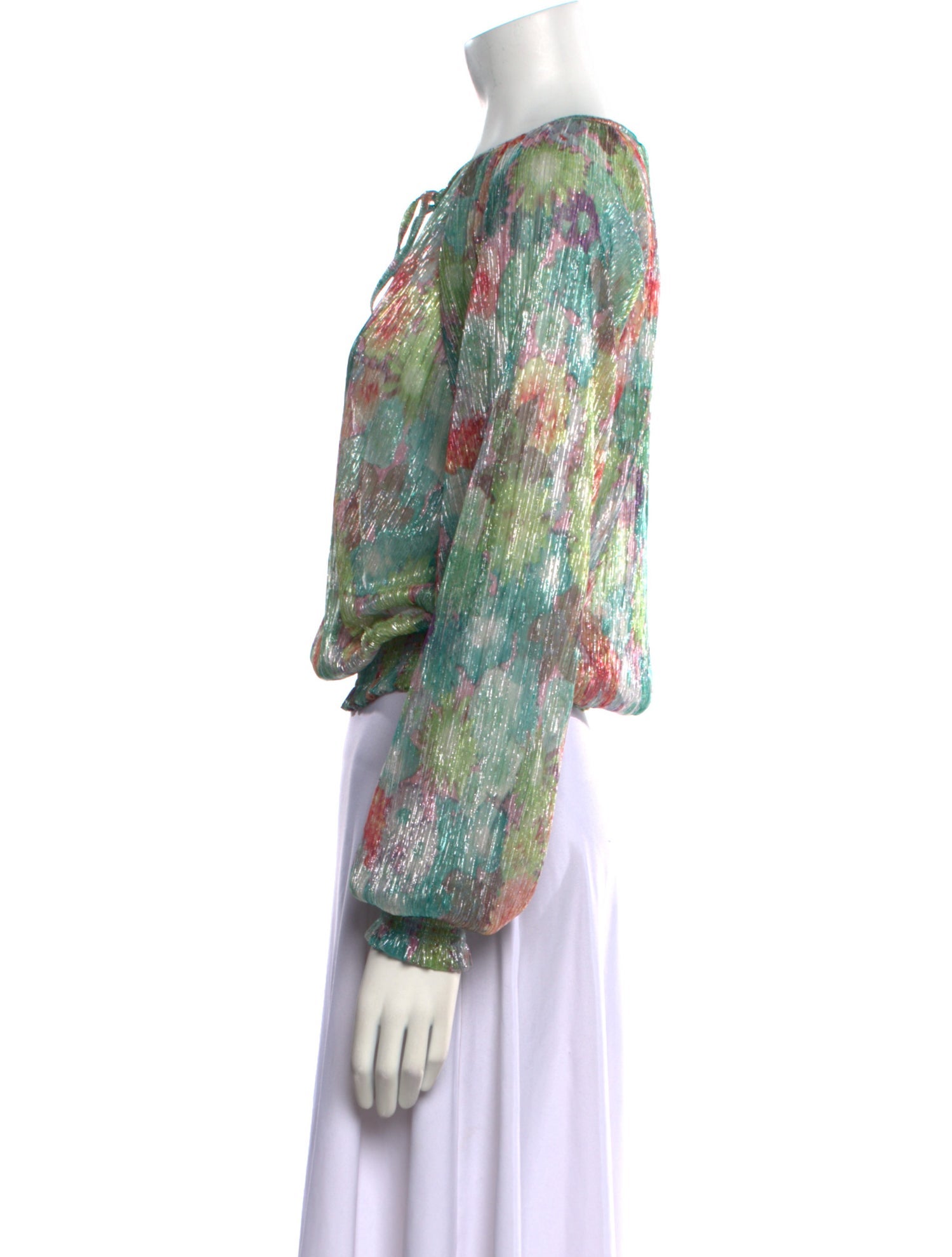 Ramy Brook Floral Print Crew Neck Blouse w/ Tags