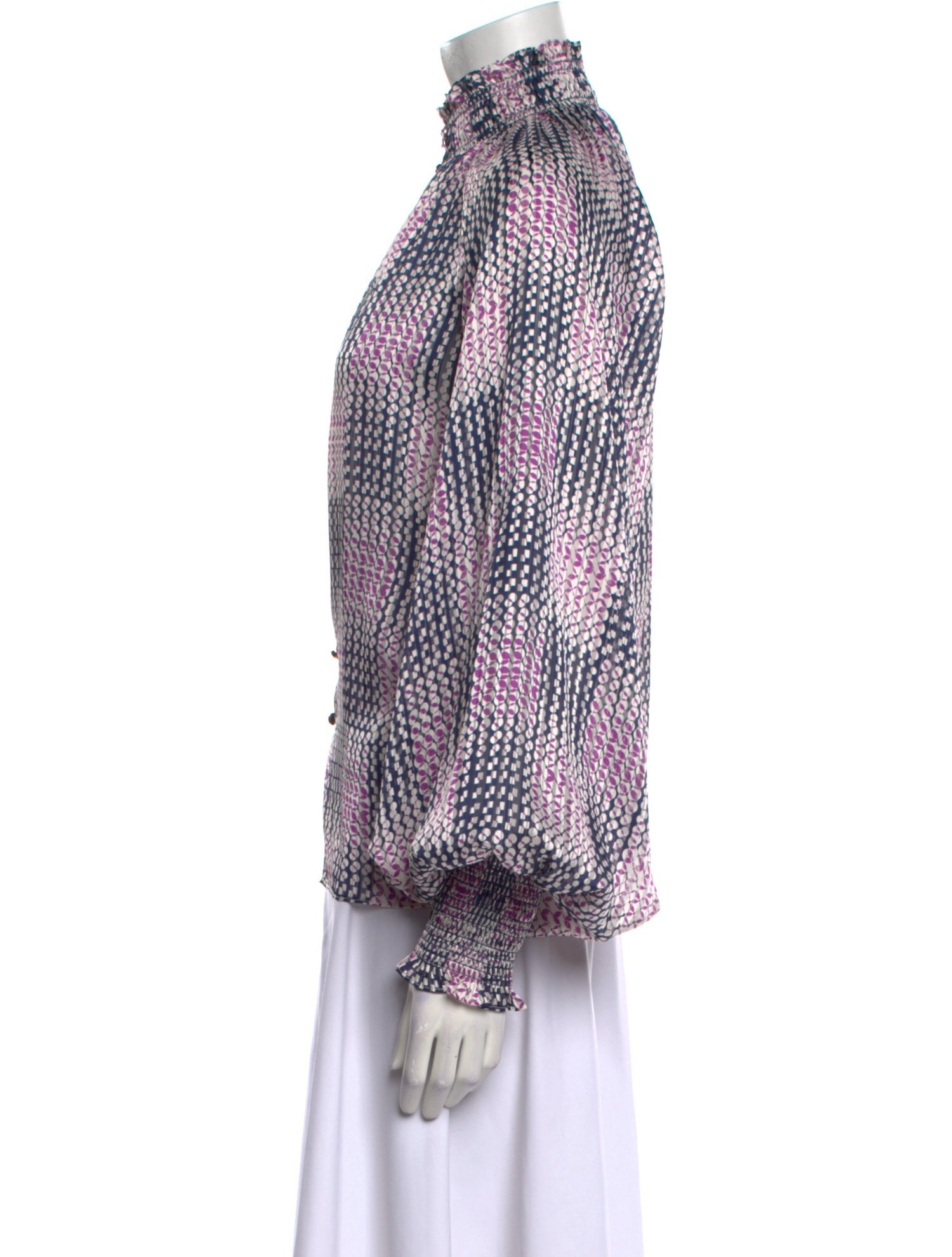 Ramy Brook Printed Mock Neck Blouse