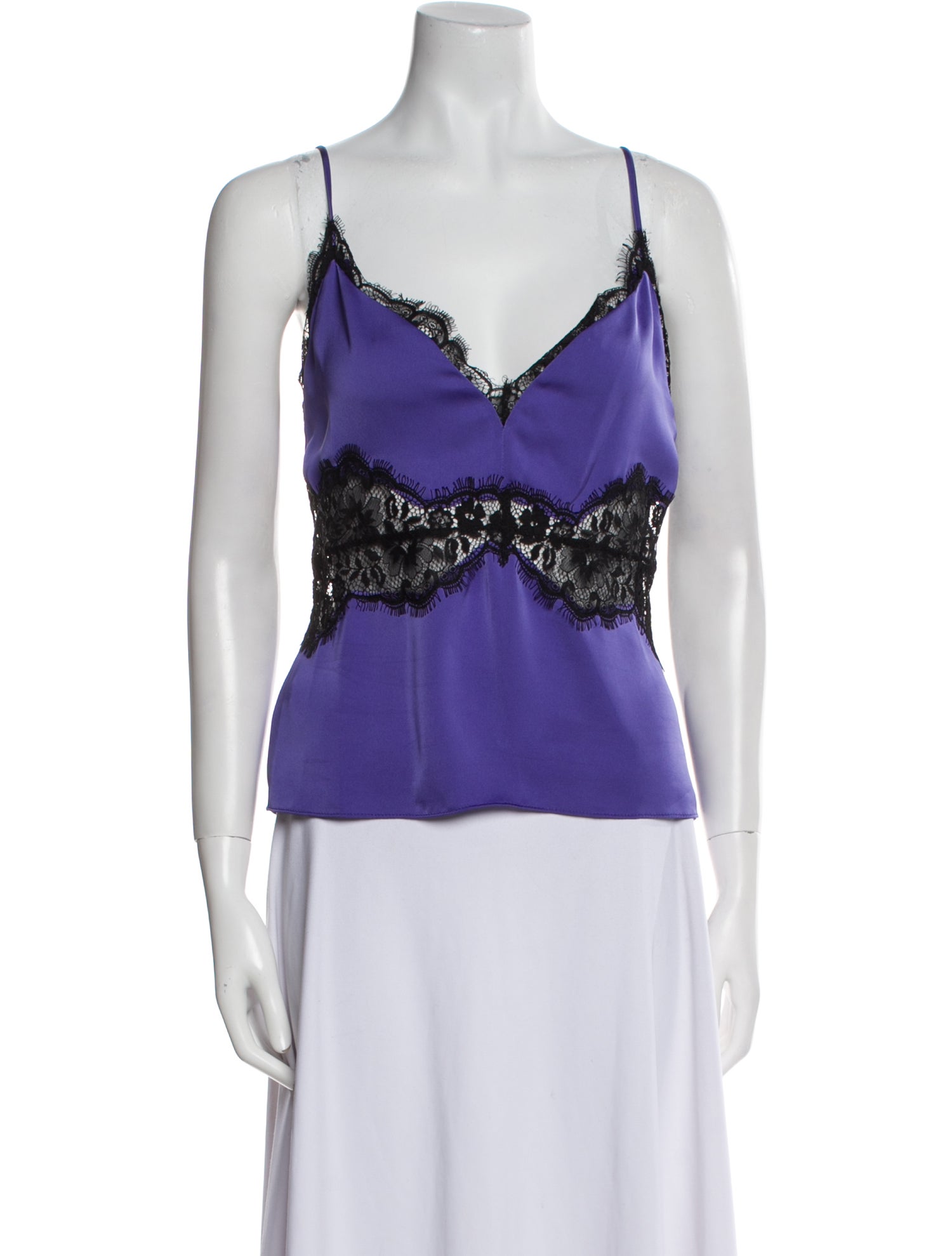 Ramy Brook Lace Pattern V-Neck Crop Top