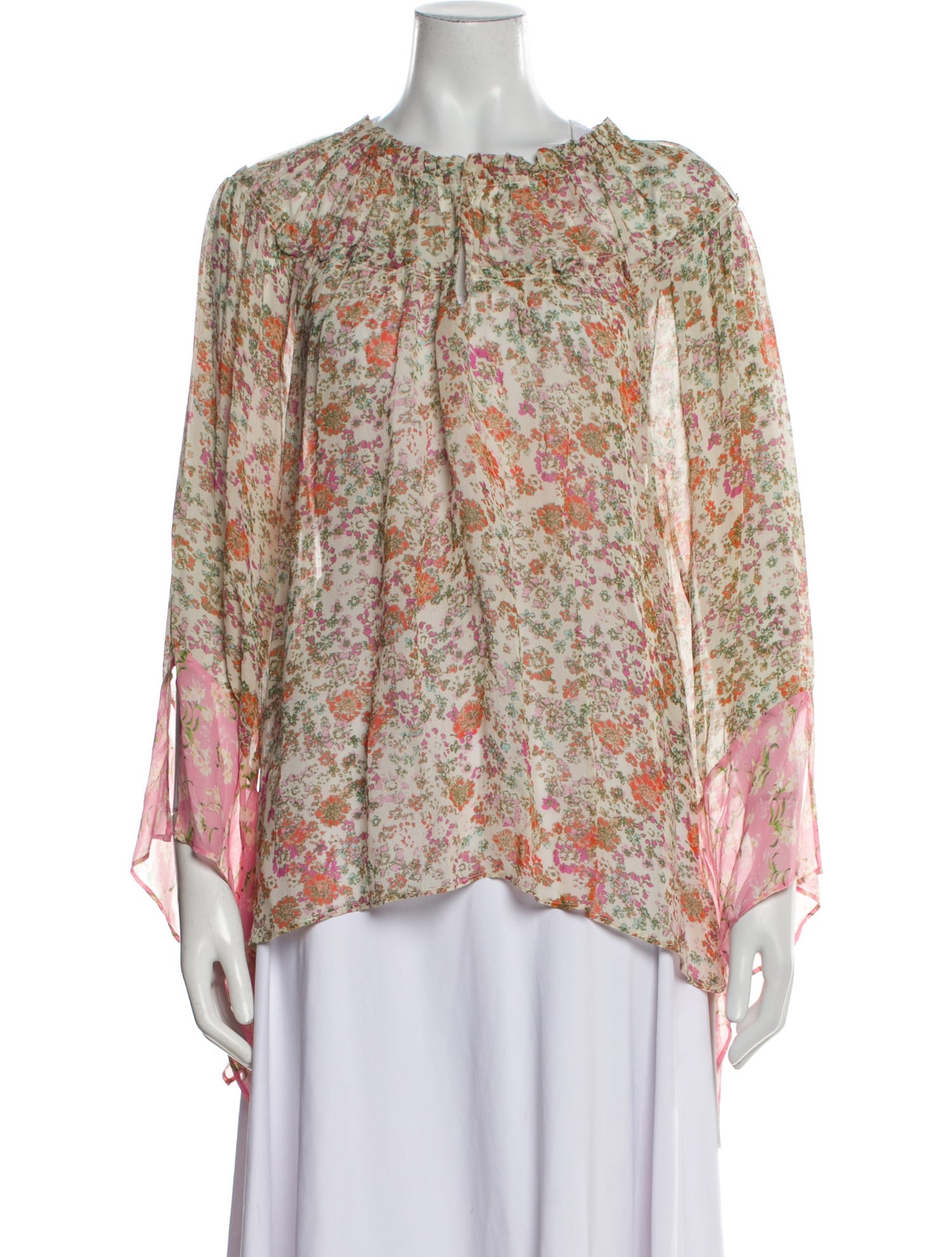 Ramy Brook Floral Print Bateau Neckline Blouse w/ Tags