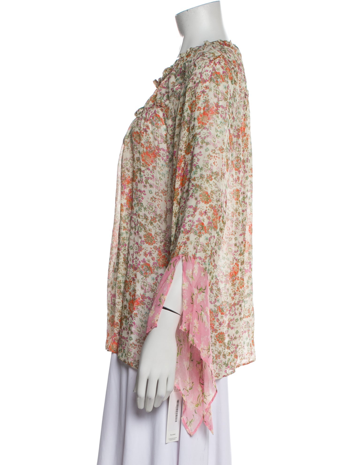 Ramy Brook Floral Print Bateau Neckline Blouse w/ Tags