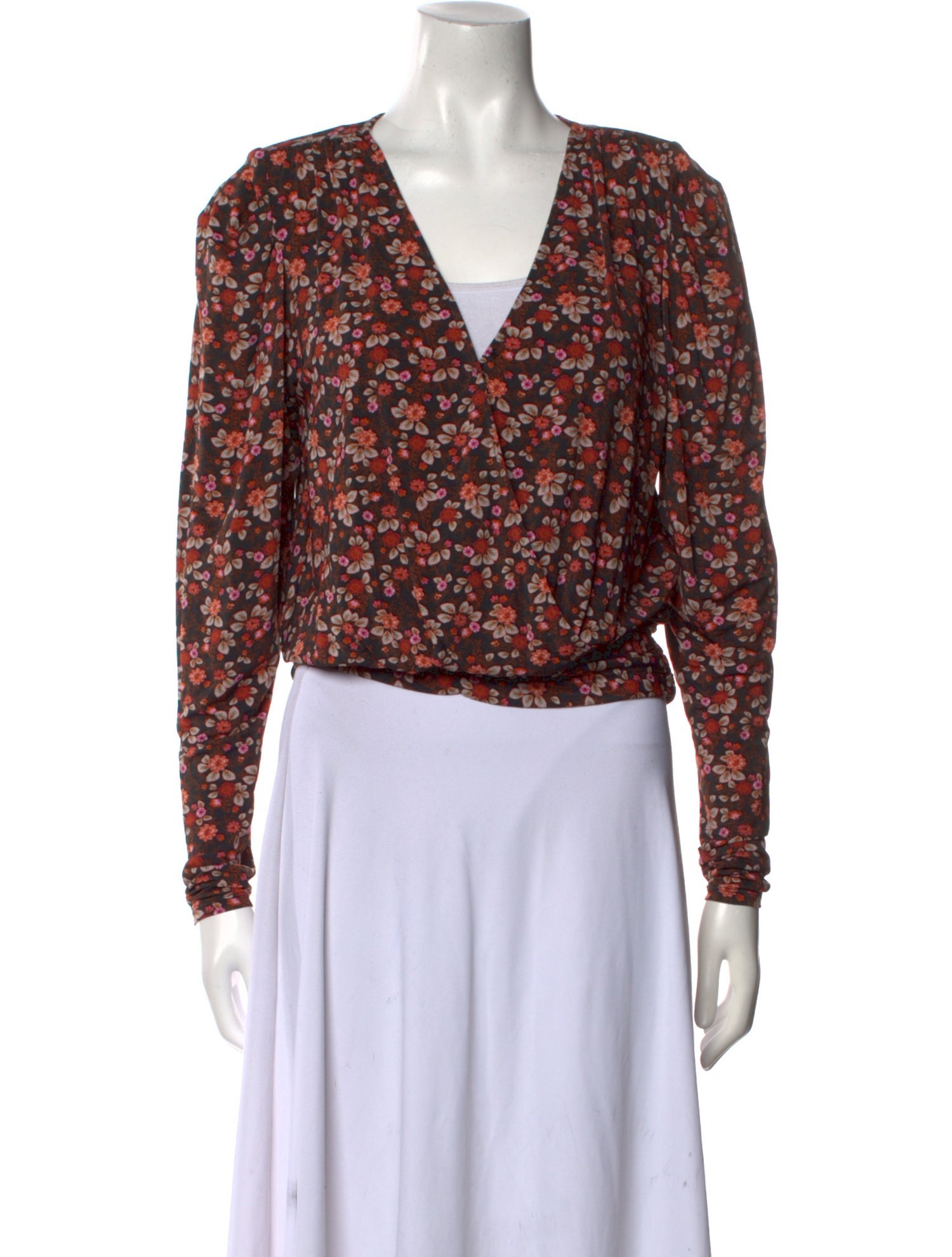 Ramy Brook Floral Print V-Neck Crop Top