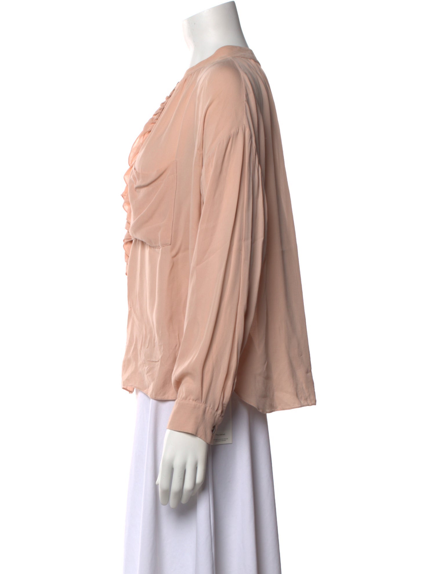 Ramy Brook Mock Neck Long Sleeve Button-Up Top