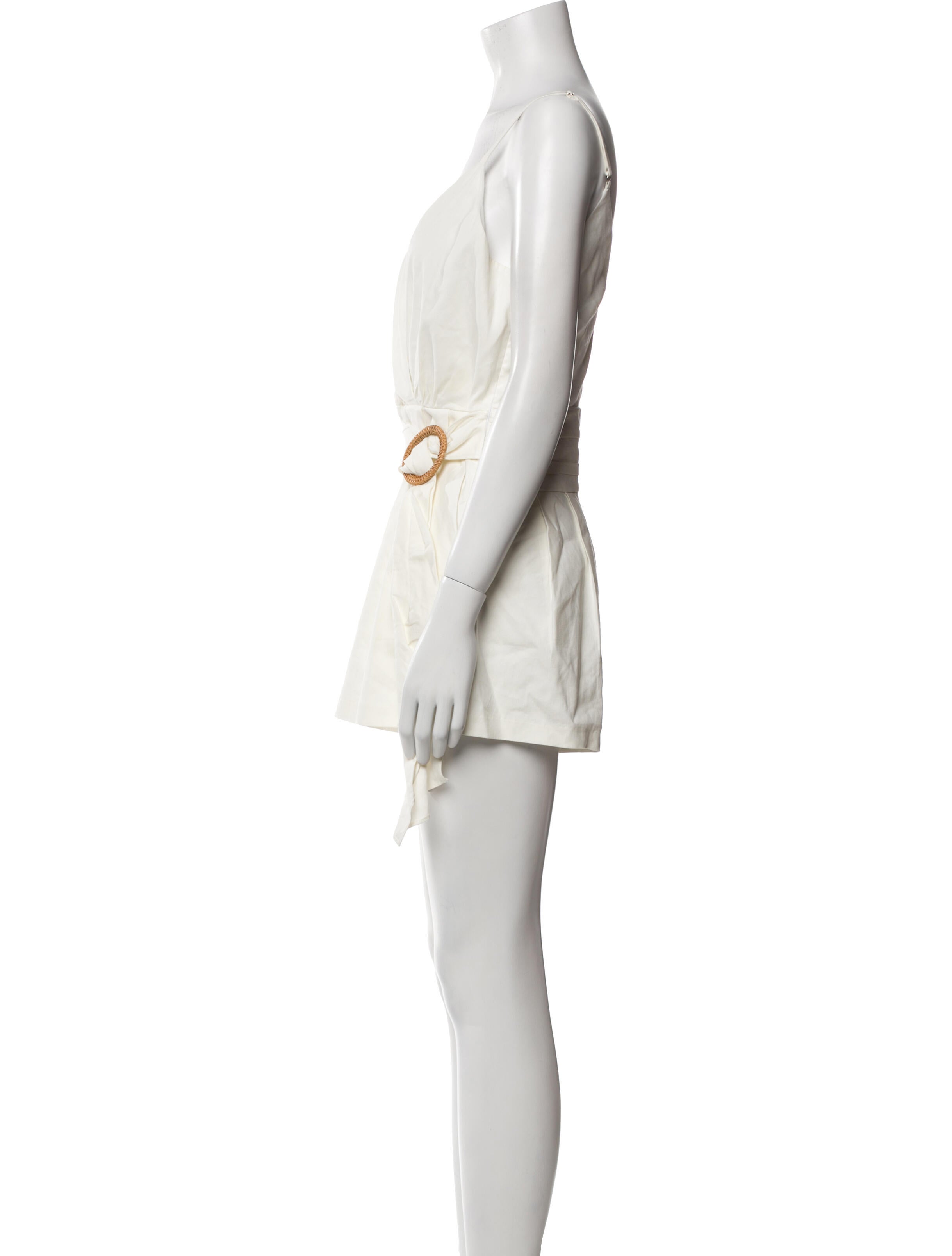 Ramy Brook Linen Plunge Neckline Romper