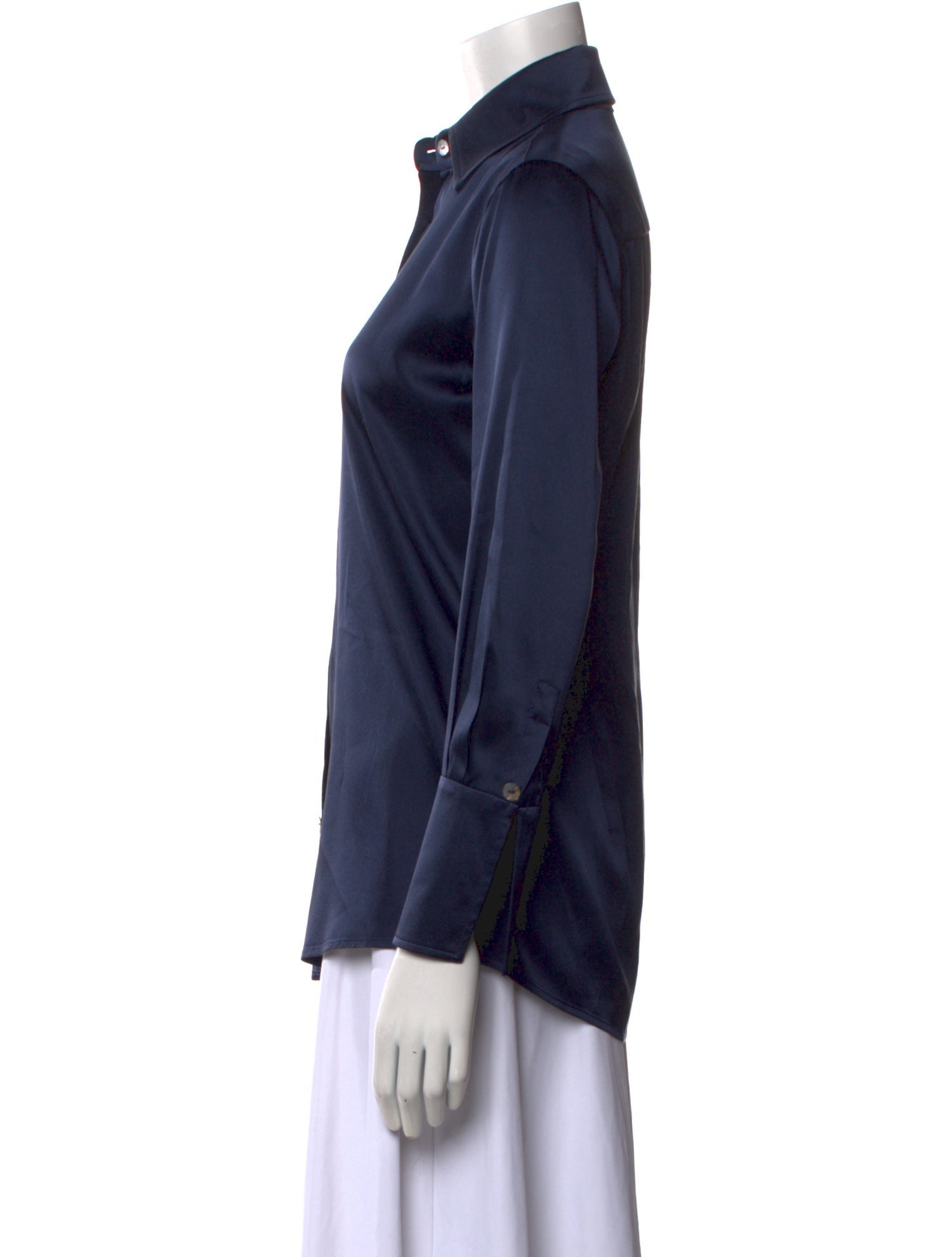Ramy Brook Silk Long Sleeve Button-Up Top