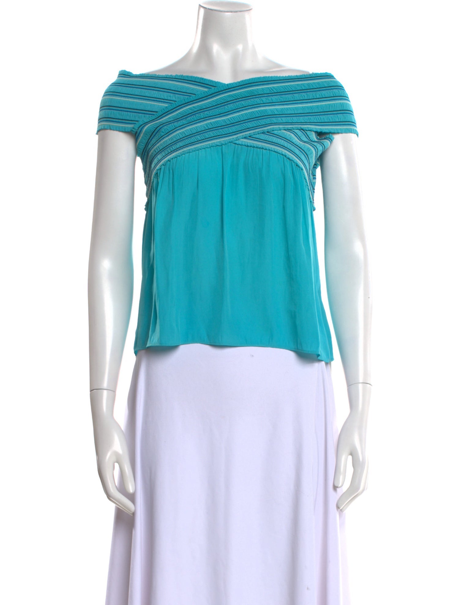 Ramy Brook Off-The-Shoulder Short Sleeve Crop Top