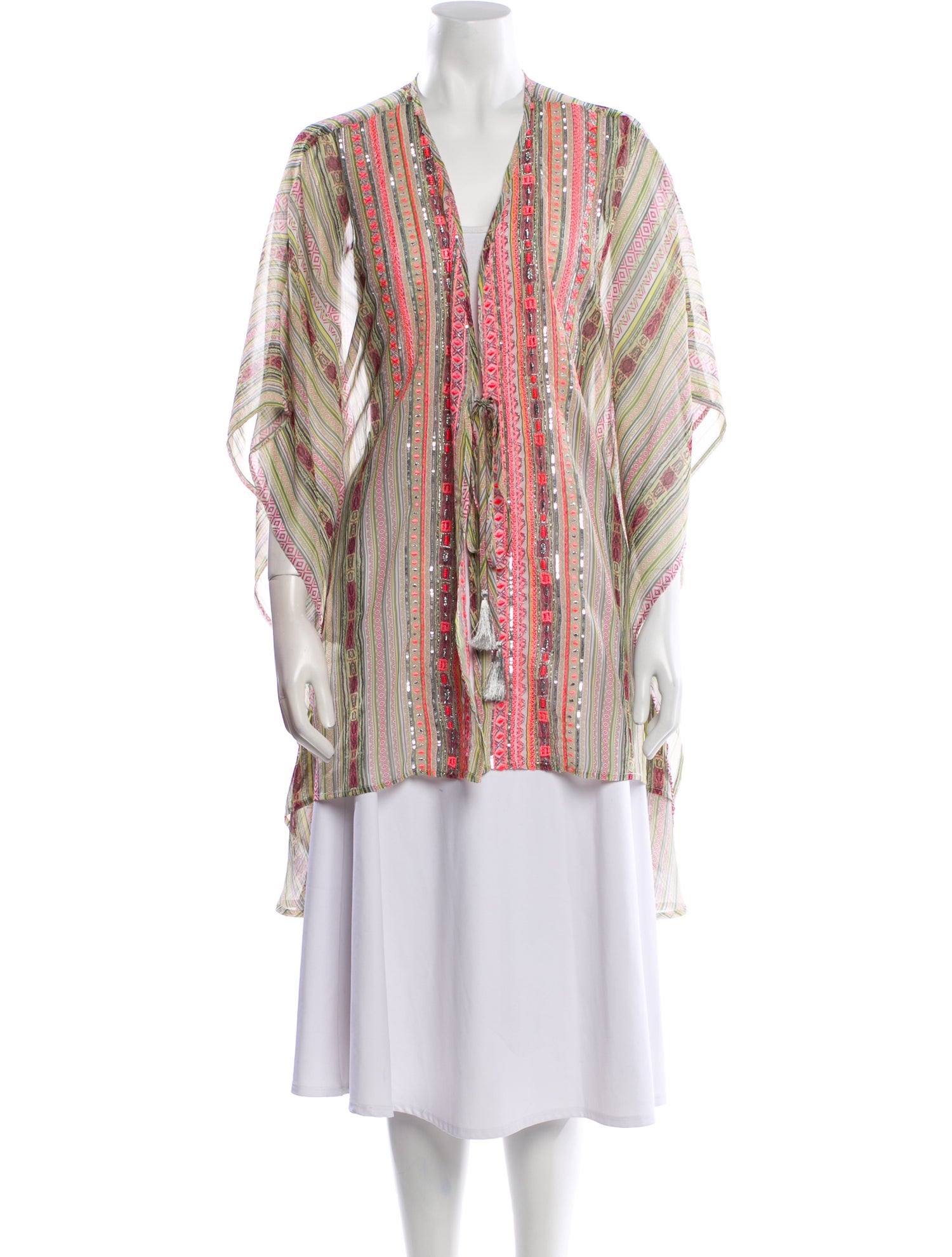 Ramy Brook Striped Sequin Embellishments Cover-Up w/ Tags