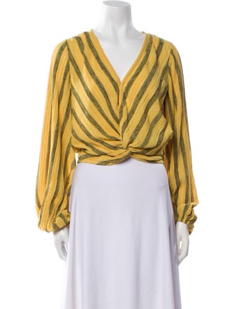 Ramy Brook Striped V-Neck Crop Top