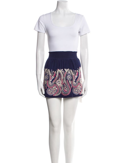 Ramy Brook Printed Embroidered Accent Skirt Set