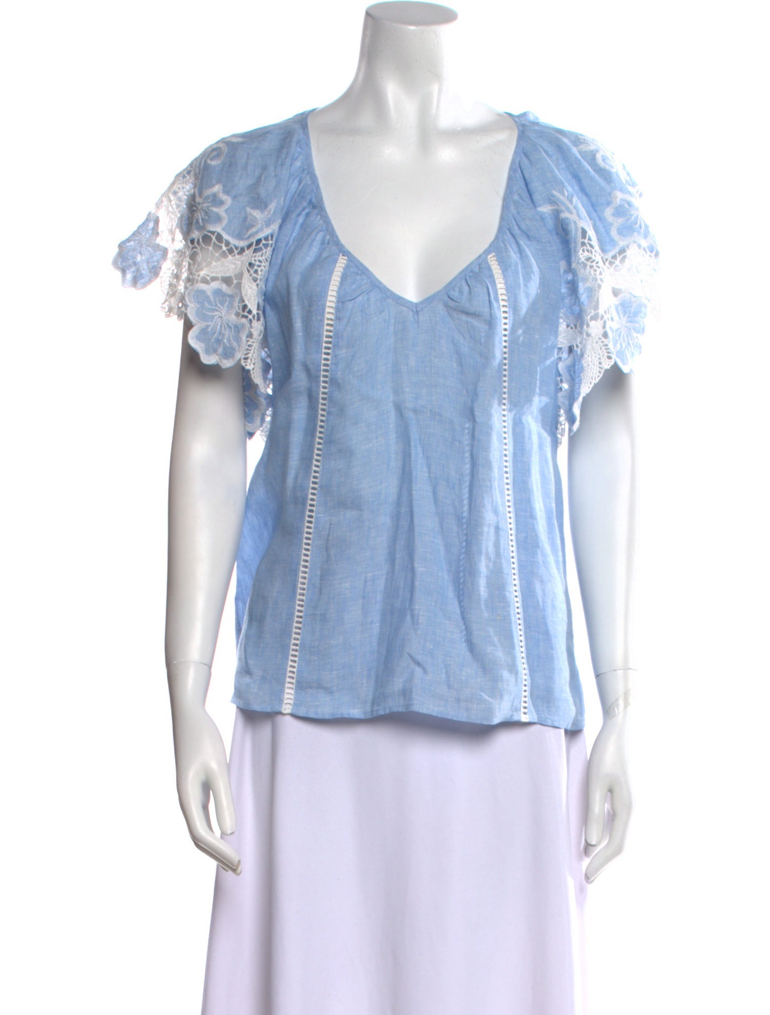 Ramy Brook Linen V-Neck Blouse