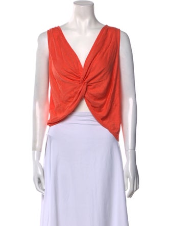 Ramy Brook Linen V-Neck Crop Top