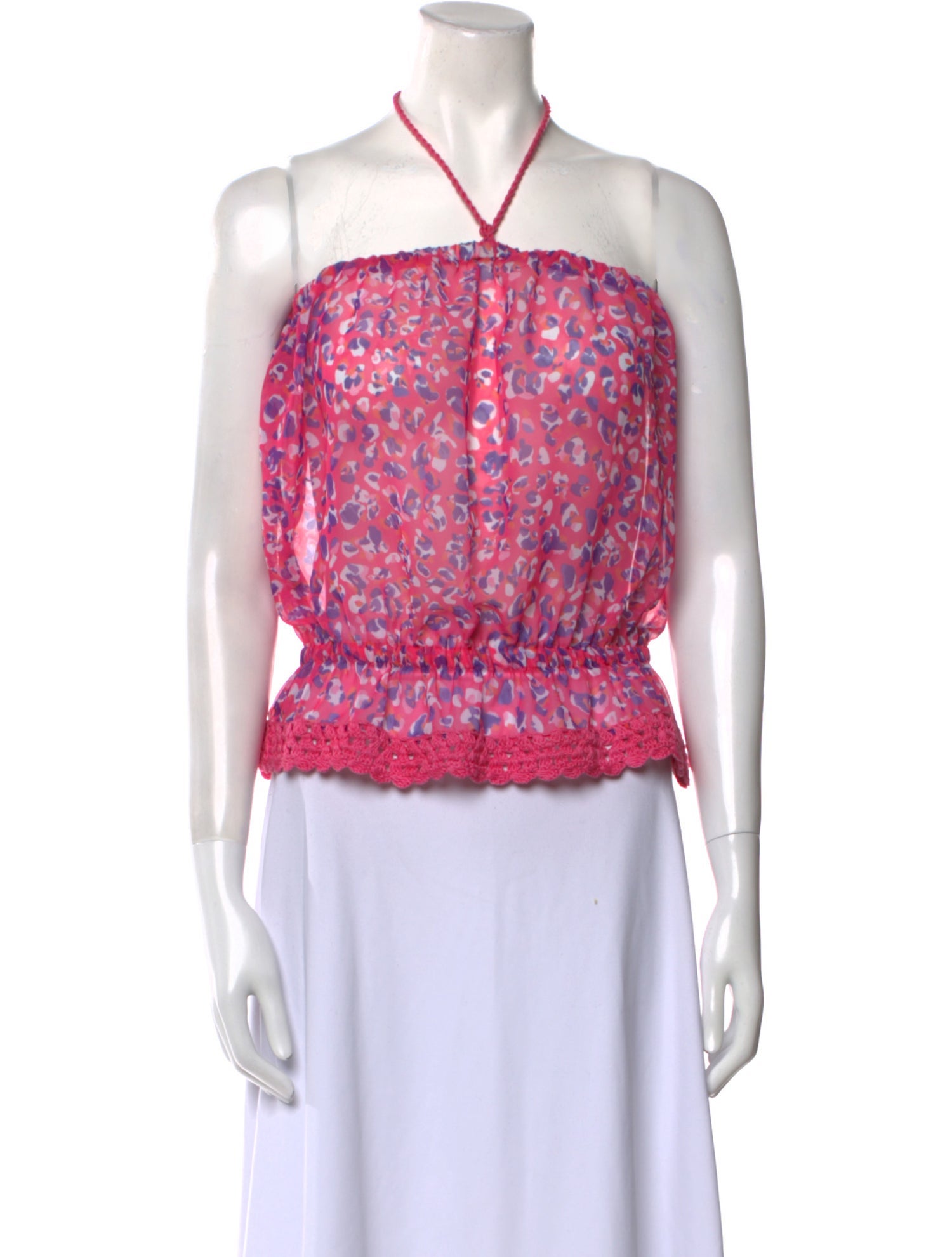 Ramy Brook Printed Halterneck Crop Top