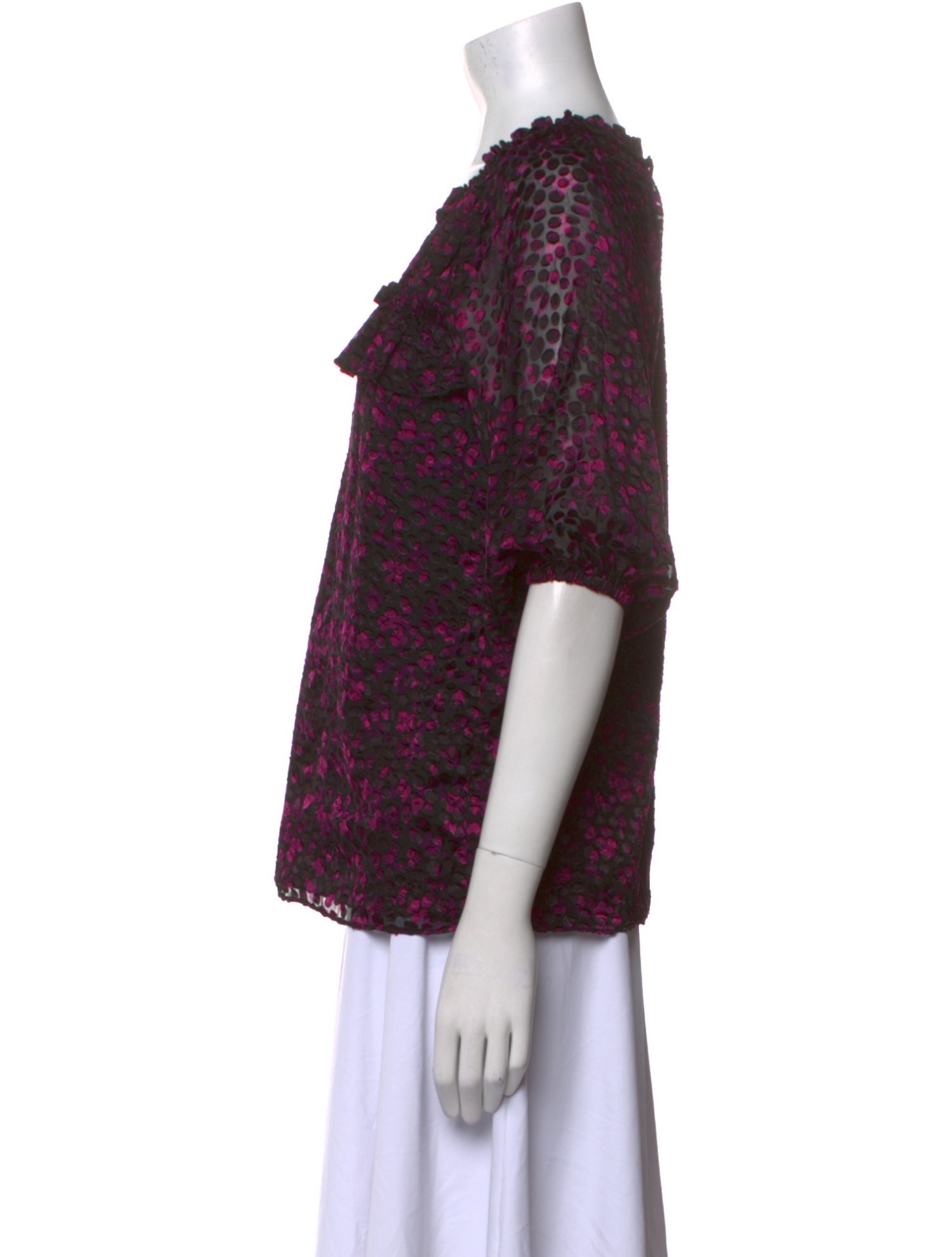 Ramy Brook Printed V-Neck Blouse