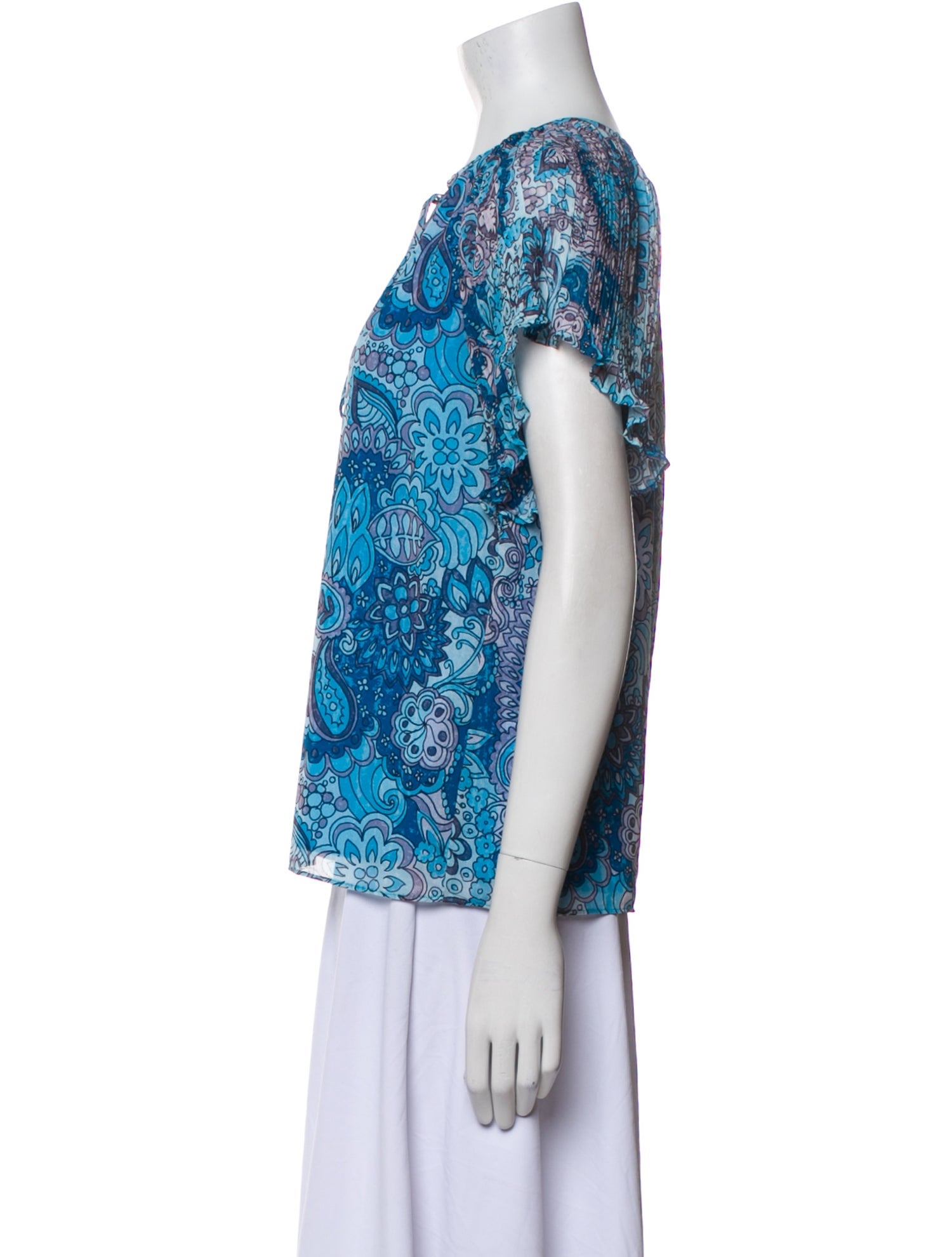 Ramy Brook Floral Print V-Neck Blouse