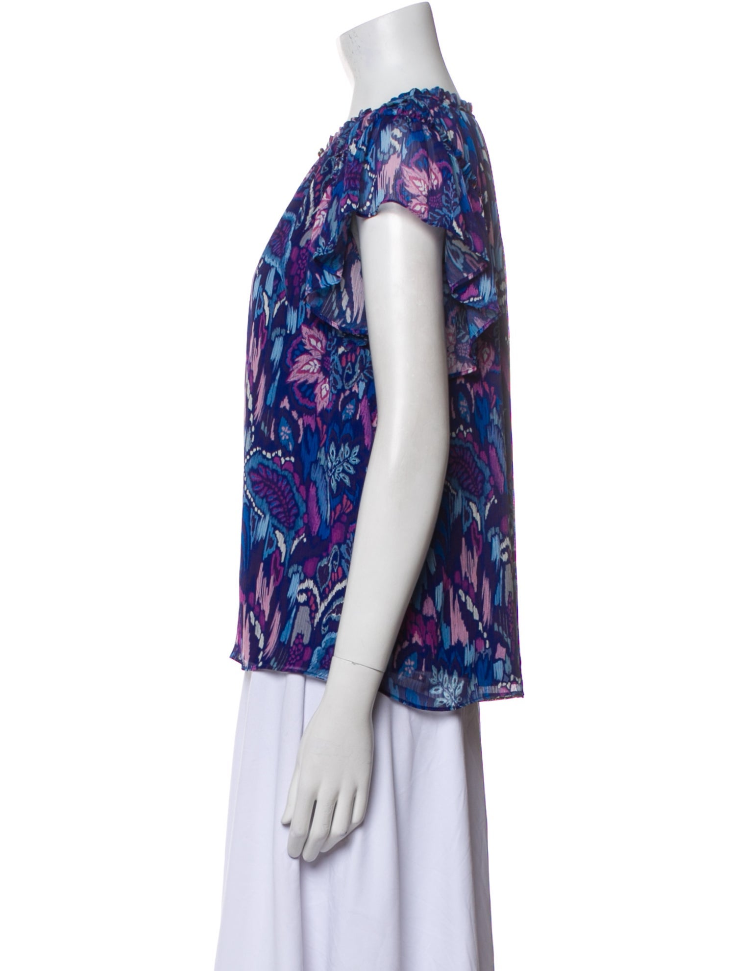 Ramy Brook Printed Crew Neck Blouse