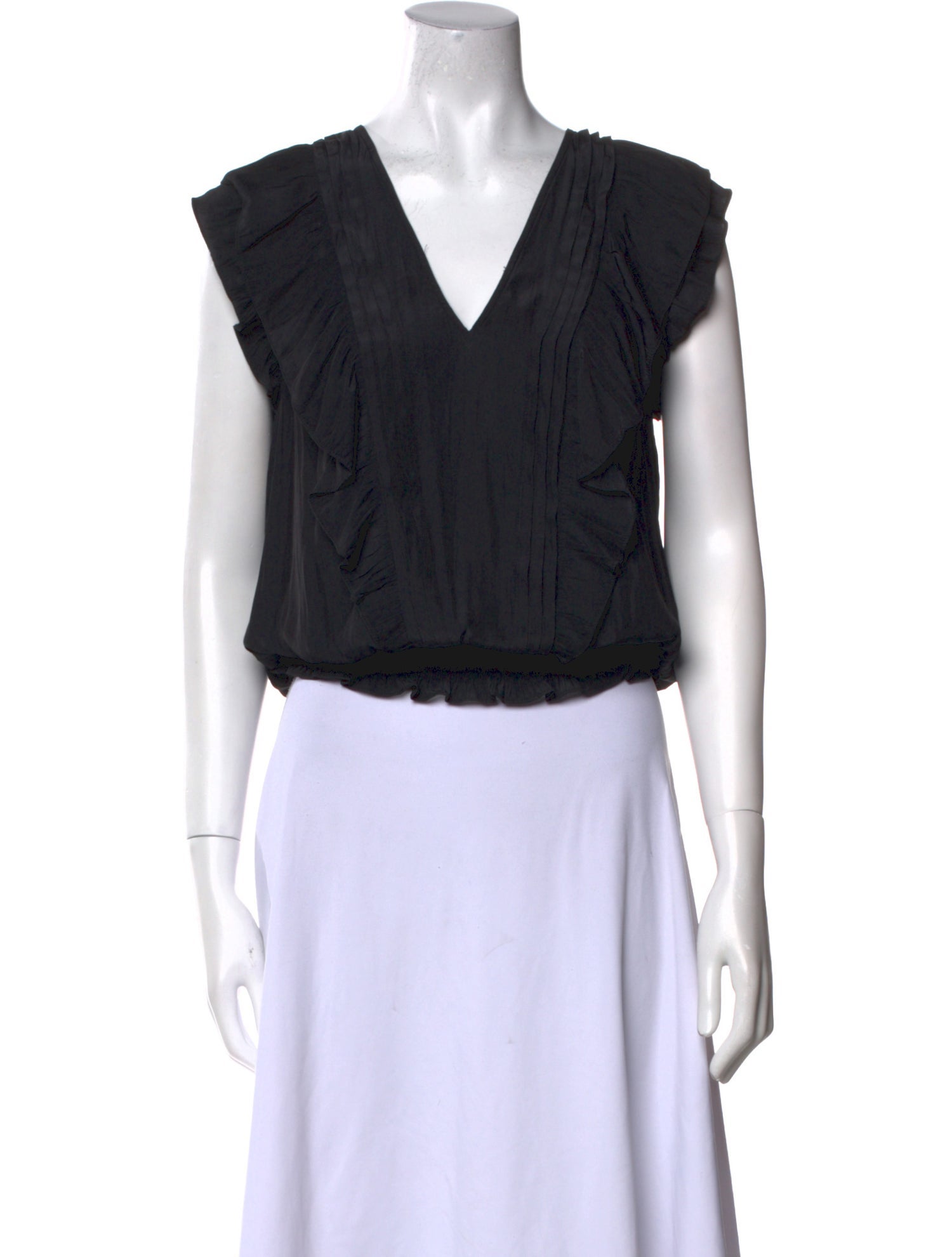 Ramy Brook V-Neck Short Sleeve Crop Top