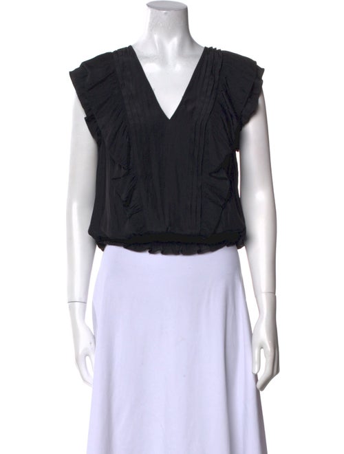 Ramy Brook V-Neck Short Sleeve Crop Top