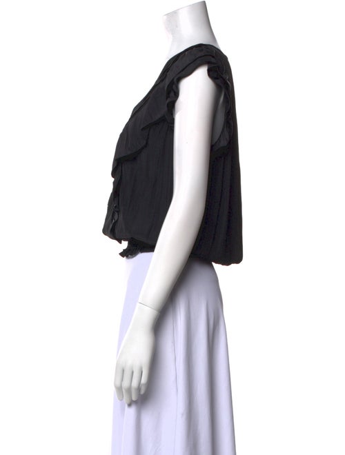 Ramy Brook V-Neck Short Sleeve Crop Top