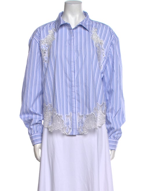Ramy Brook Striped Long Sleeve Button-Up Top