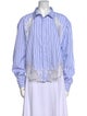 Ramy Brook Striped Long Sleeve Button-Up Top