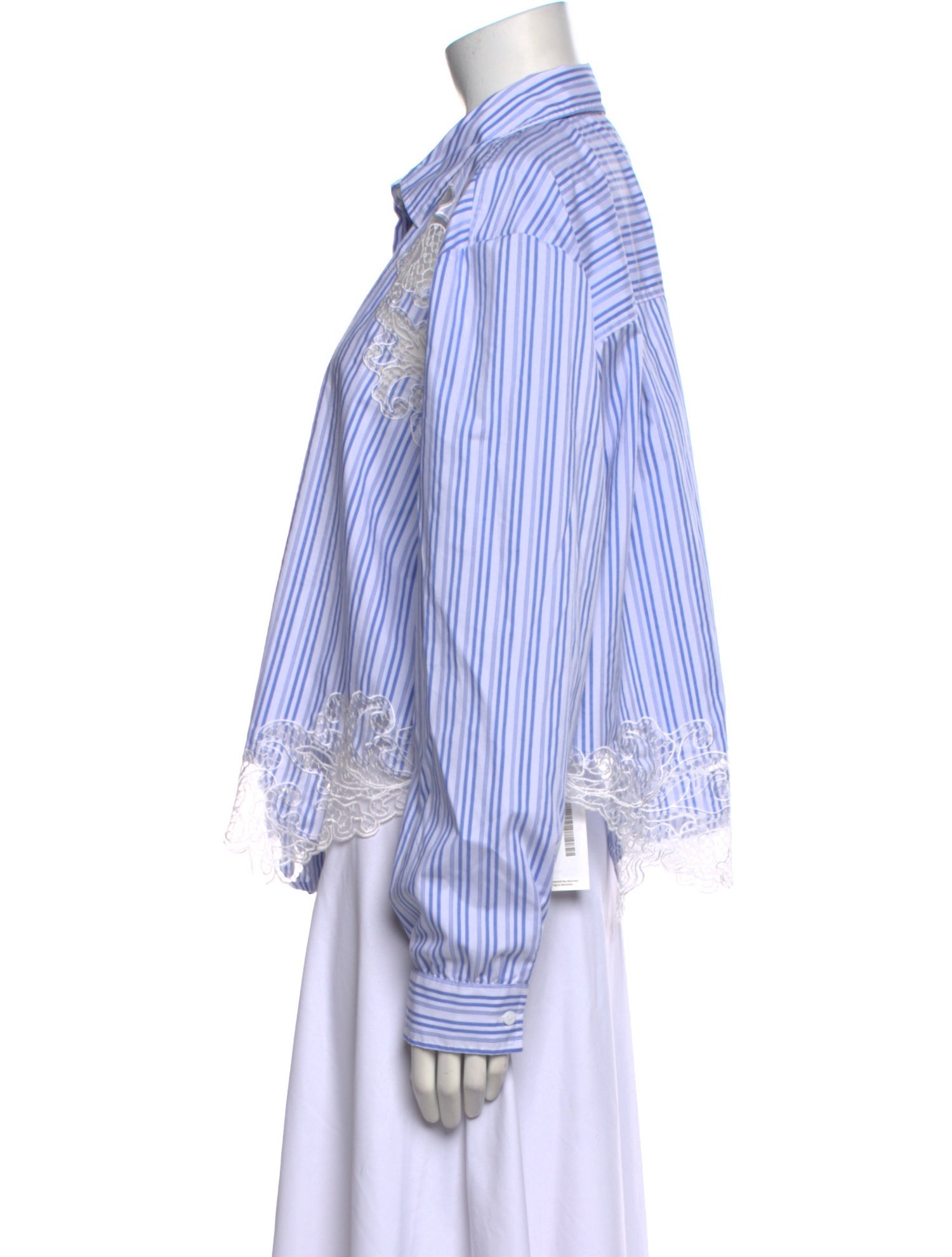 Ramy Brook Striped Long Sleeve Button-Up Top