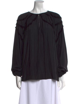 Ramy Brook Bateau Neckline Long Sleeve Blouse