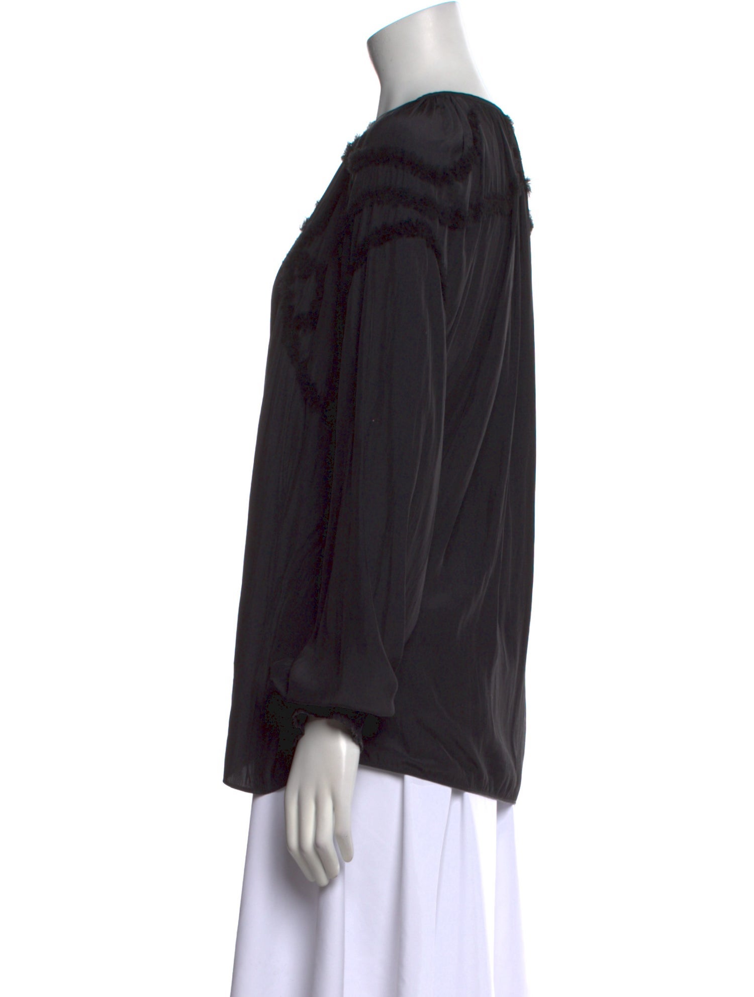 Ramy Brook Bateau Neckline Long Sleeve Blouse