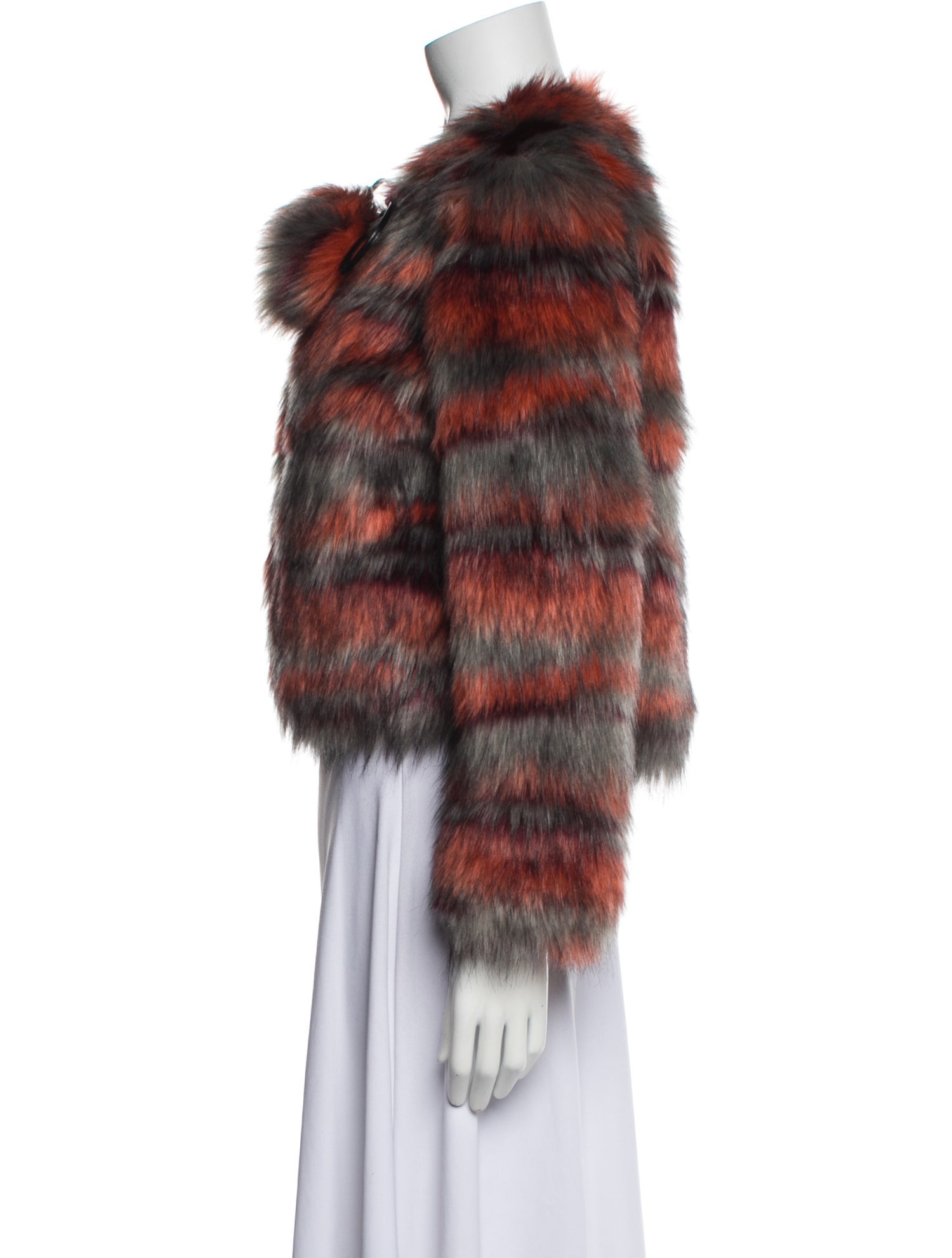Ramy Brook Faux Fur Striped Faux Fur Jacket
