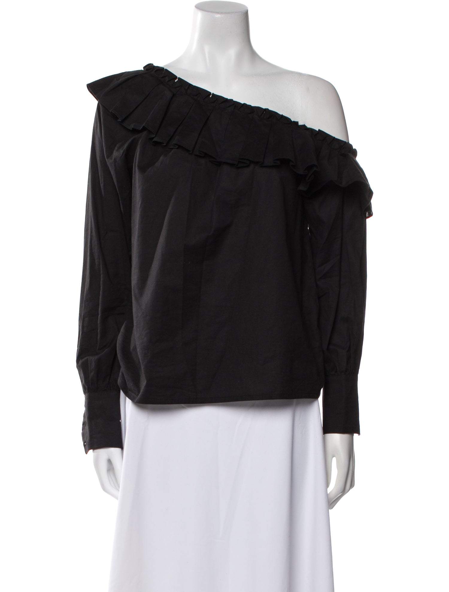 Ramy Brook One-Shoulder Long Sleeve Blouse