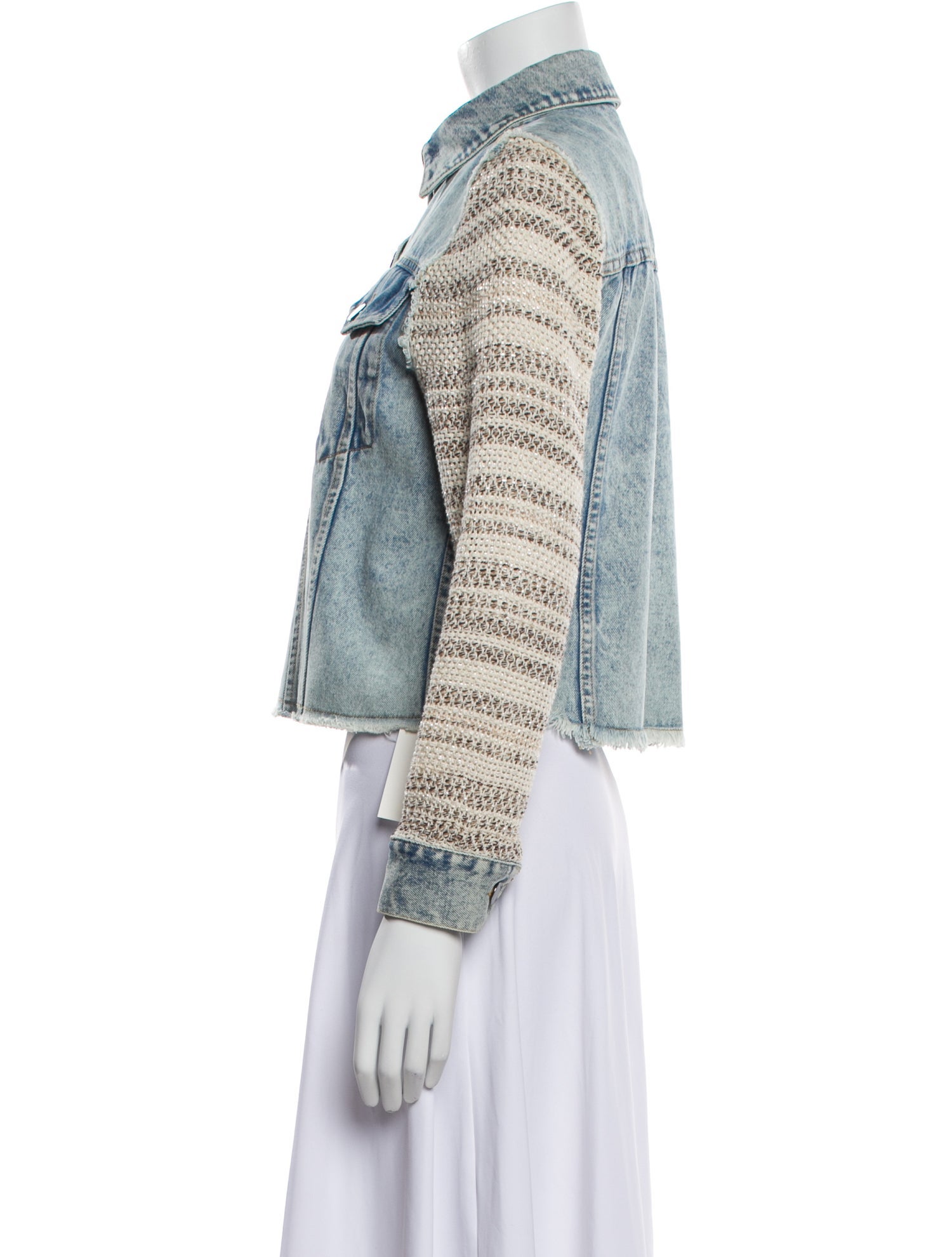 Ramy Brook Tweed Pattern Denim Jacket