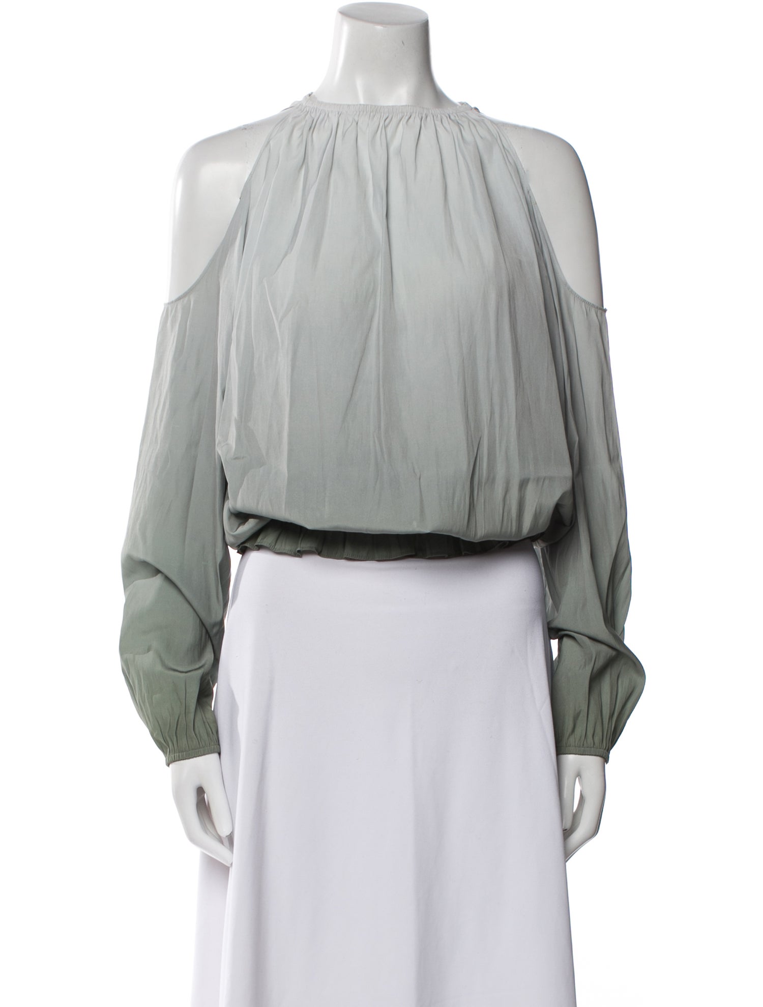 Ramy Brook Off-The-Shoulder Long Sleeve Crop Top