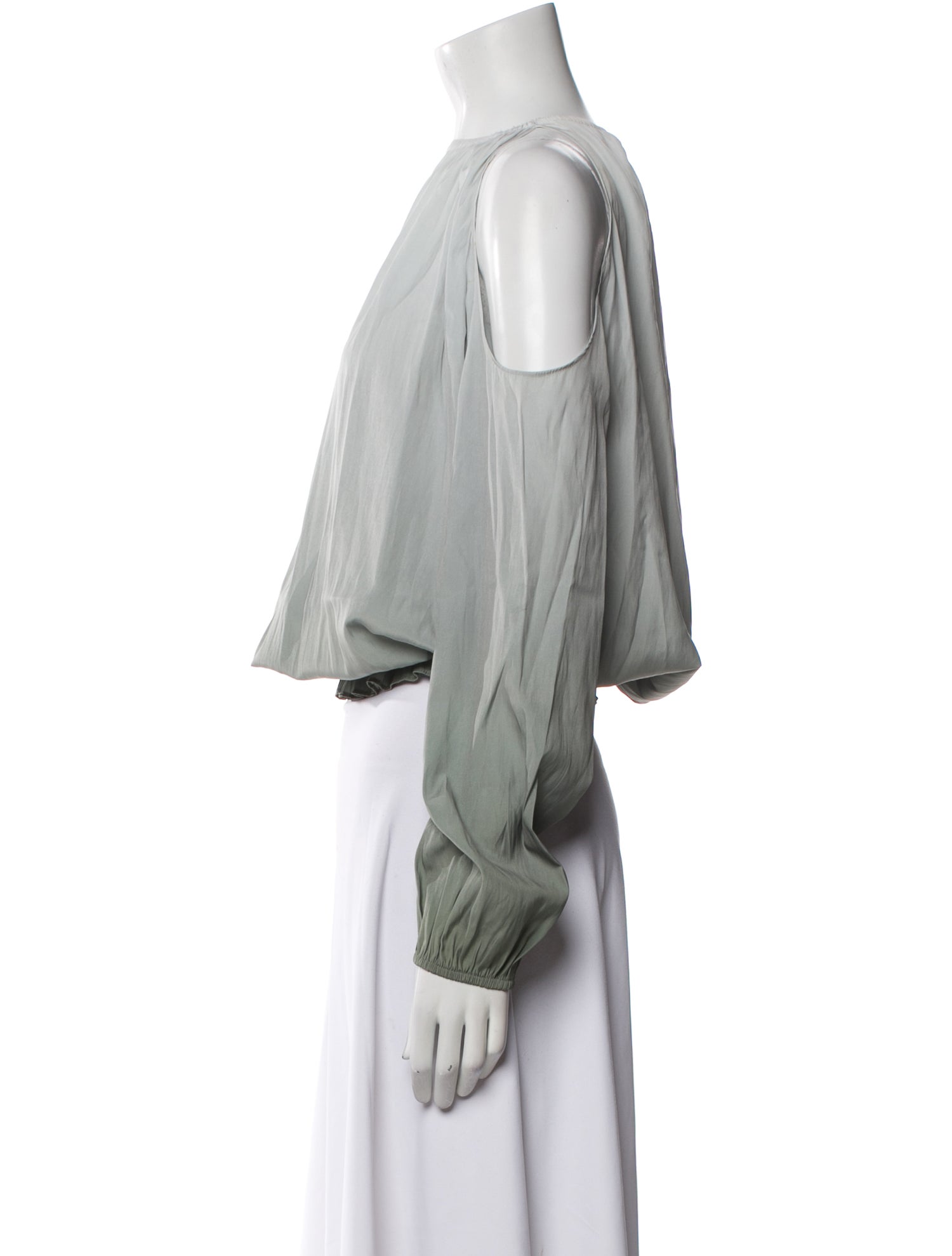 Ramy Brook Off-The-Shoulder Long Sleeve Crop Top