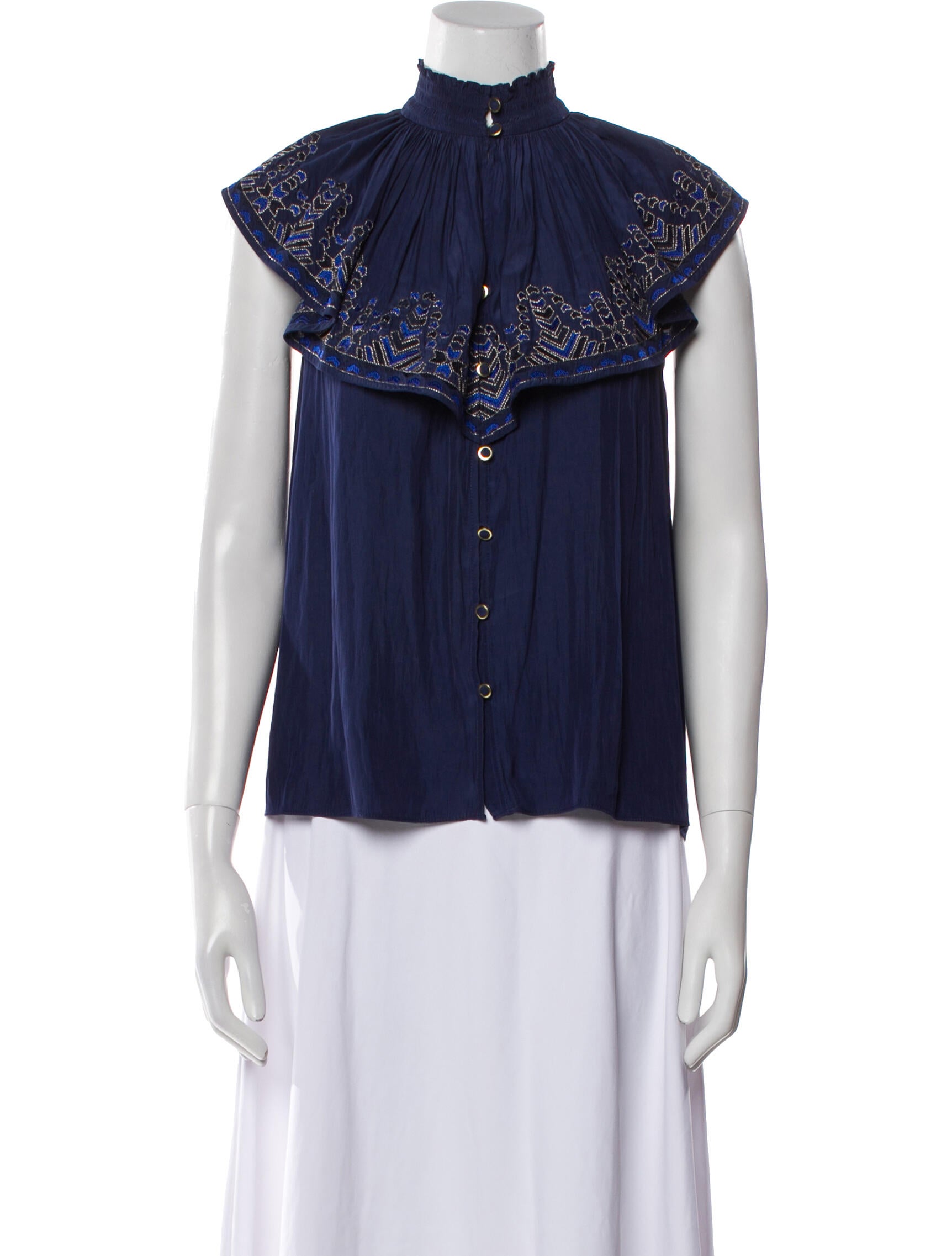 Ramy Brook Mock Neck Short Sleeve Blouse w/ Tags