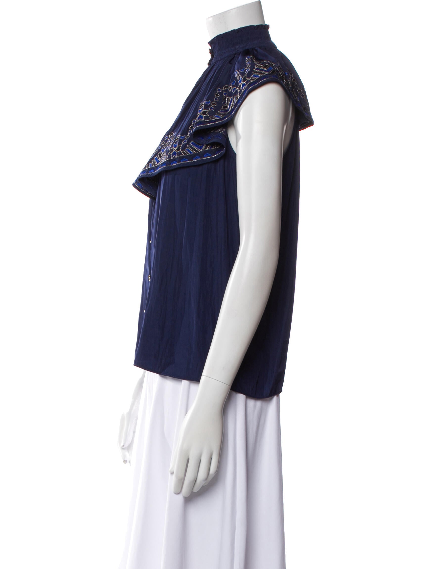 Ramy Brook Mock Neck Short Sleeve Blouse w/ Tags