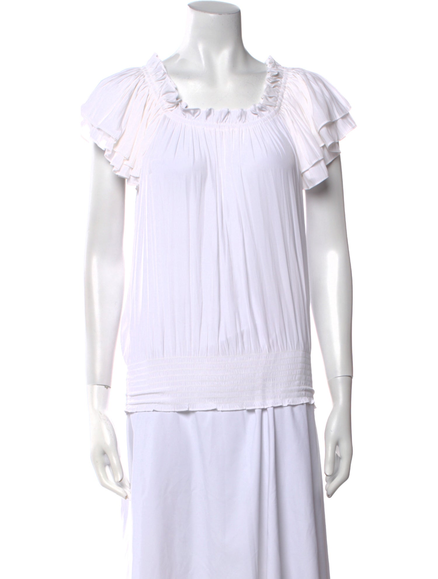 Ramy Brook Square Neckline Short Sleeve Blouse