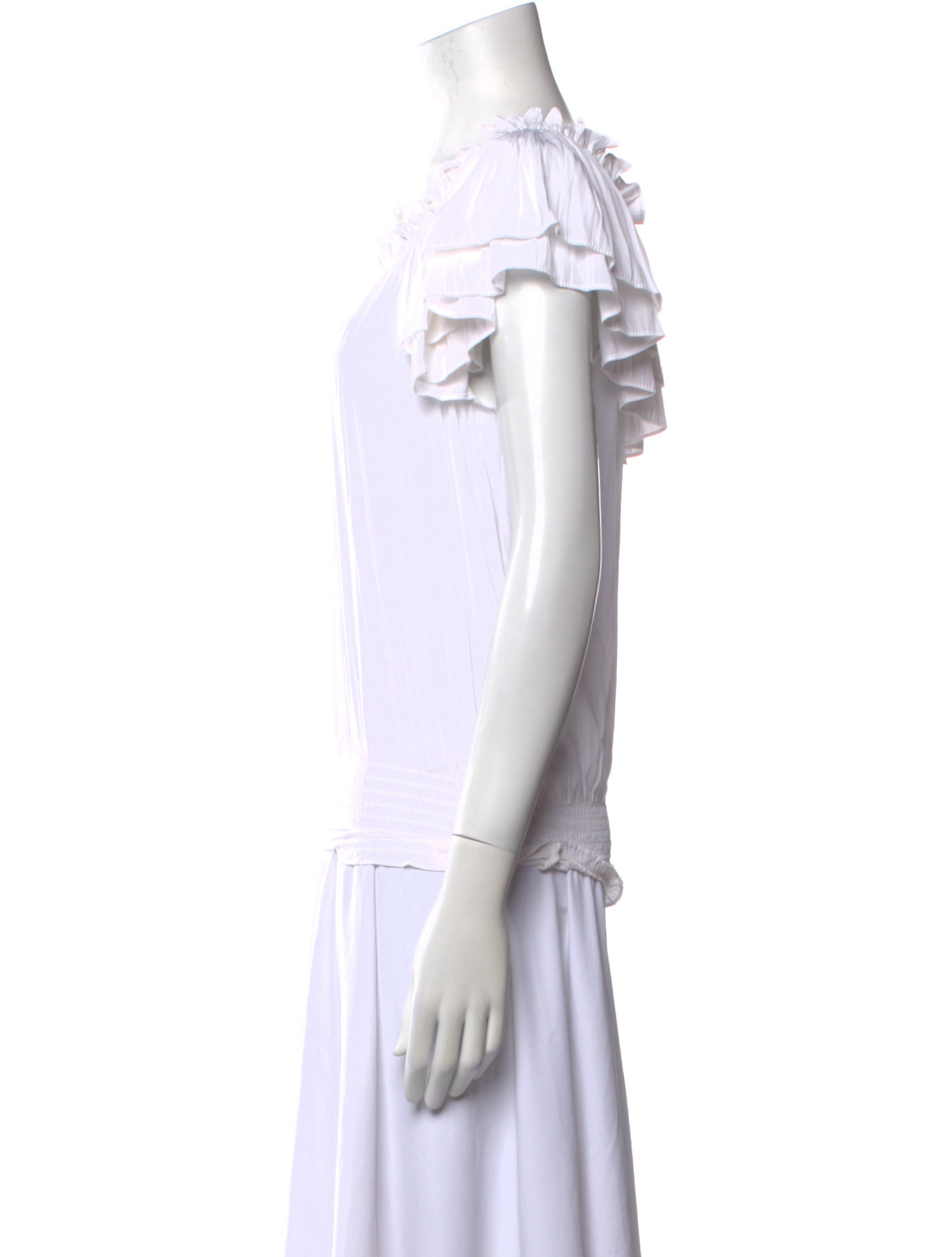 Ramy Brook Square Neckline Short Sleeve Blouse