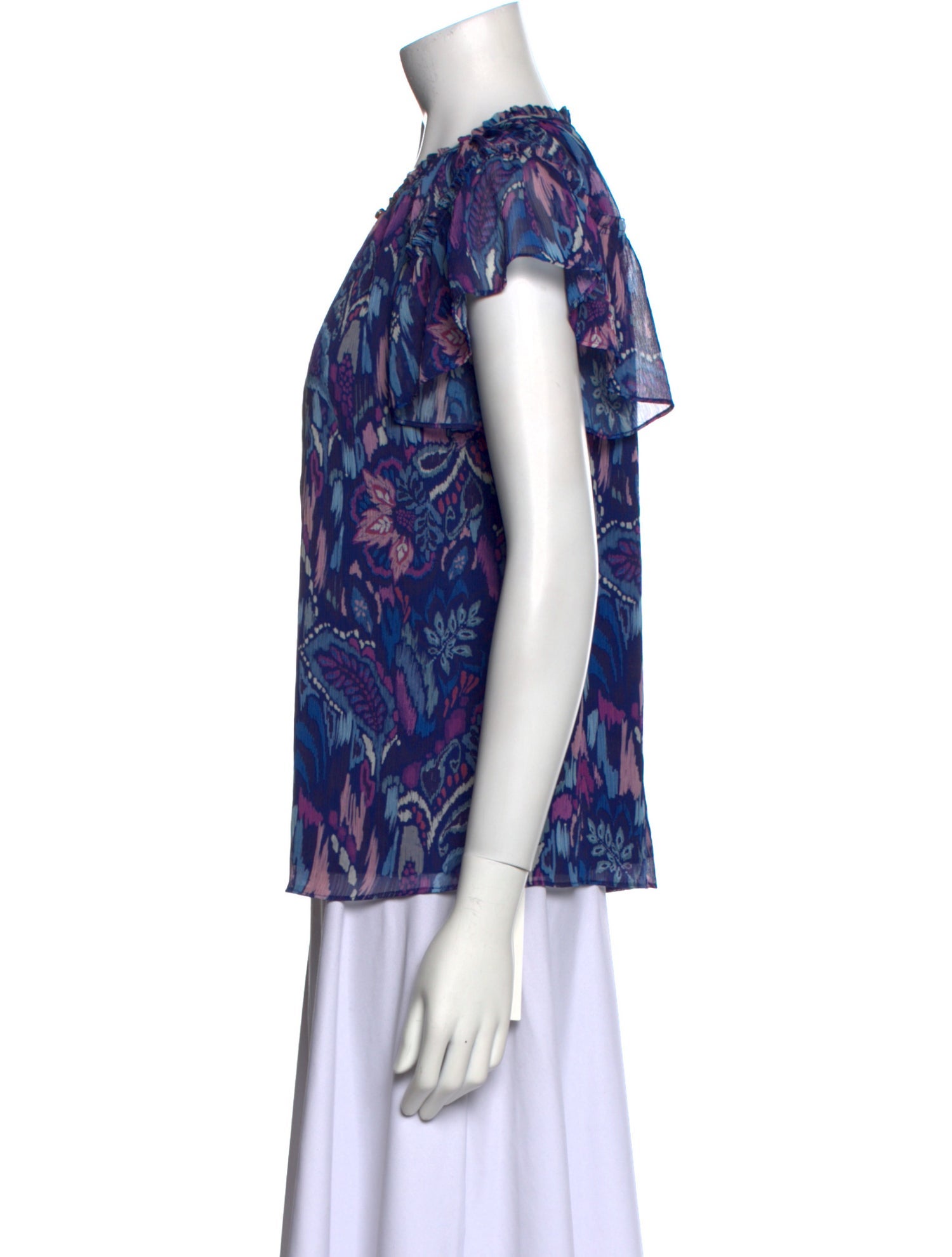 Ramy Brook Printed Crew Neck Blouse