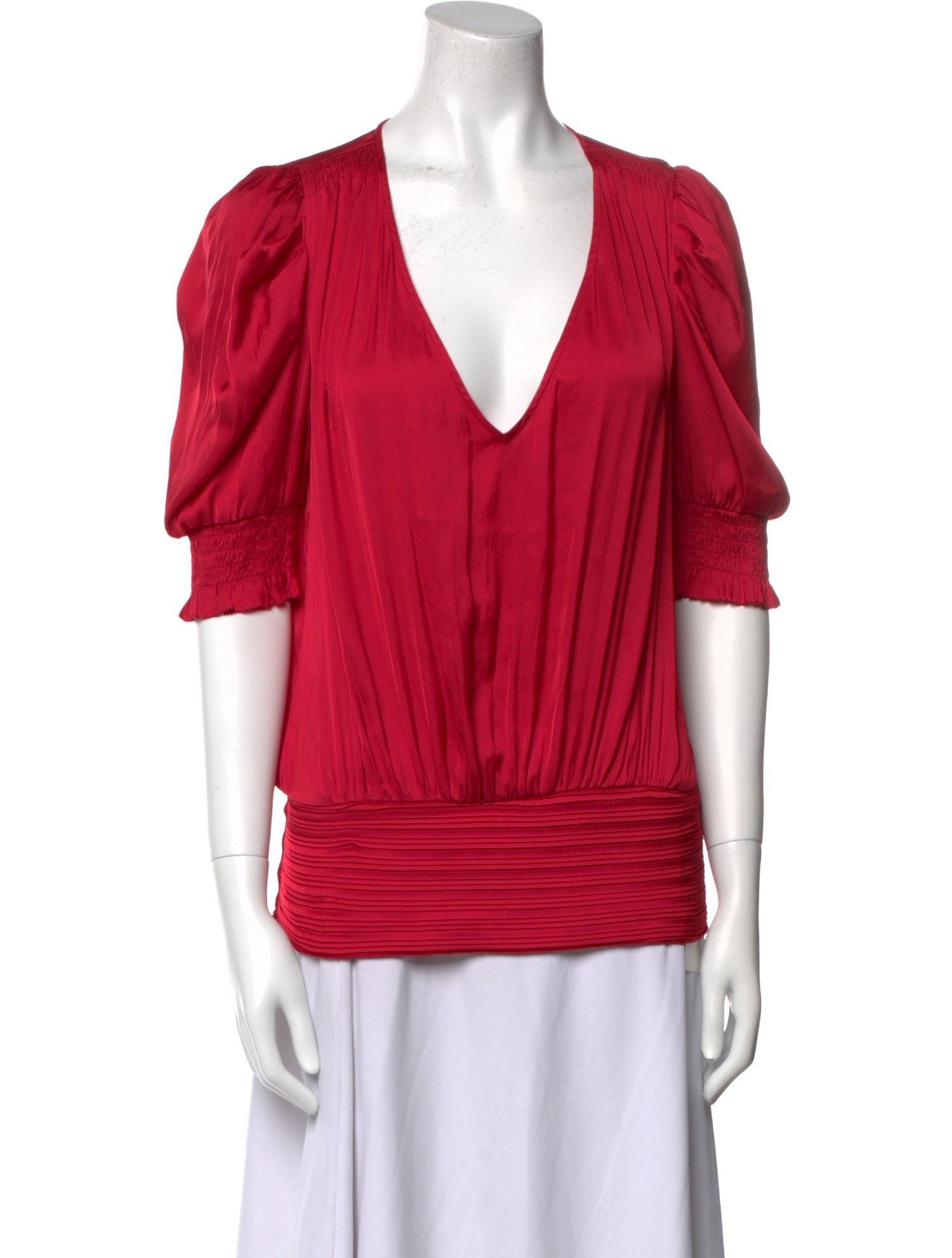 Ramy Brook V-Neck Three-Quarter Sleeve Blouse