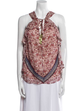Ramy Brook Silk Paisley Print Top
