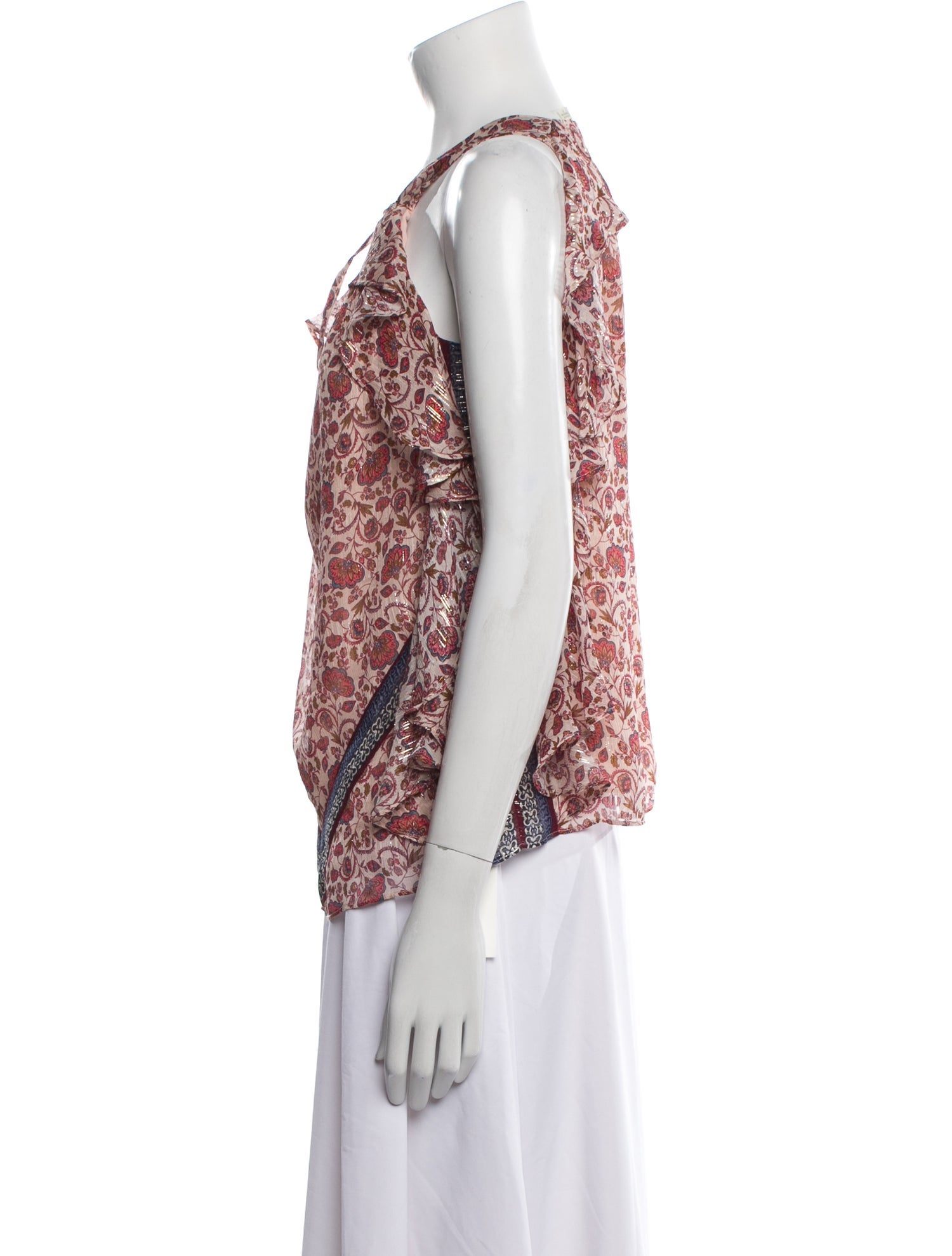 Ramy Brook Silk Paisley Print Top