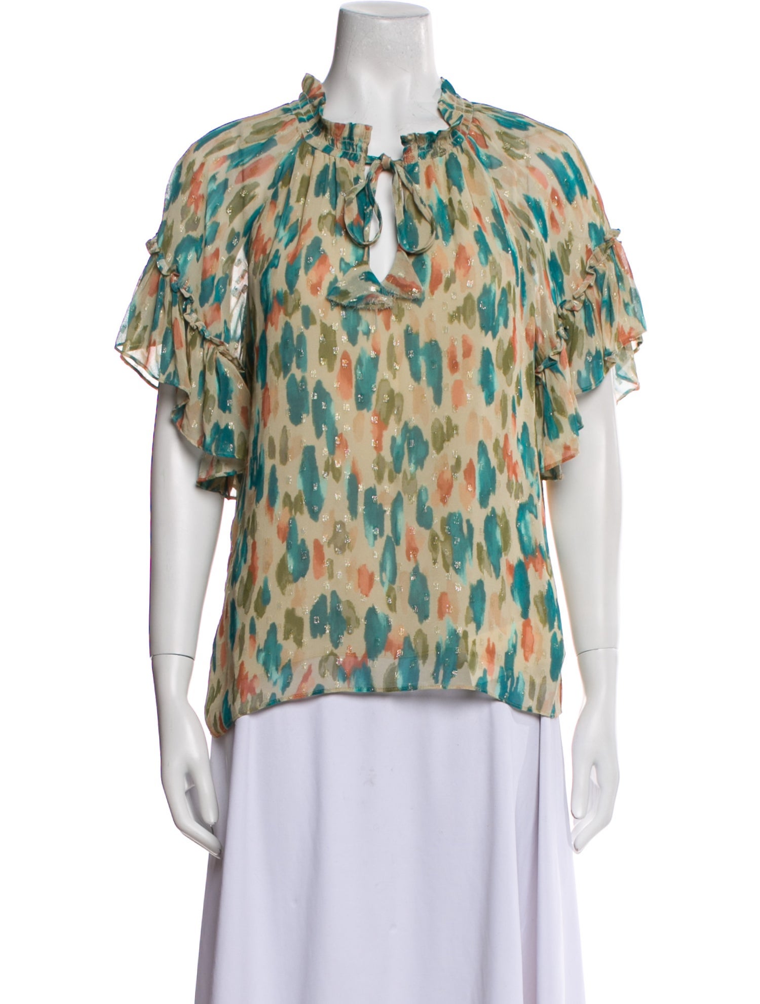 Ramy Brook Printed Mock Neck Blouse