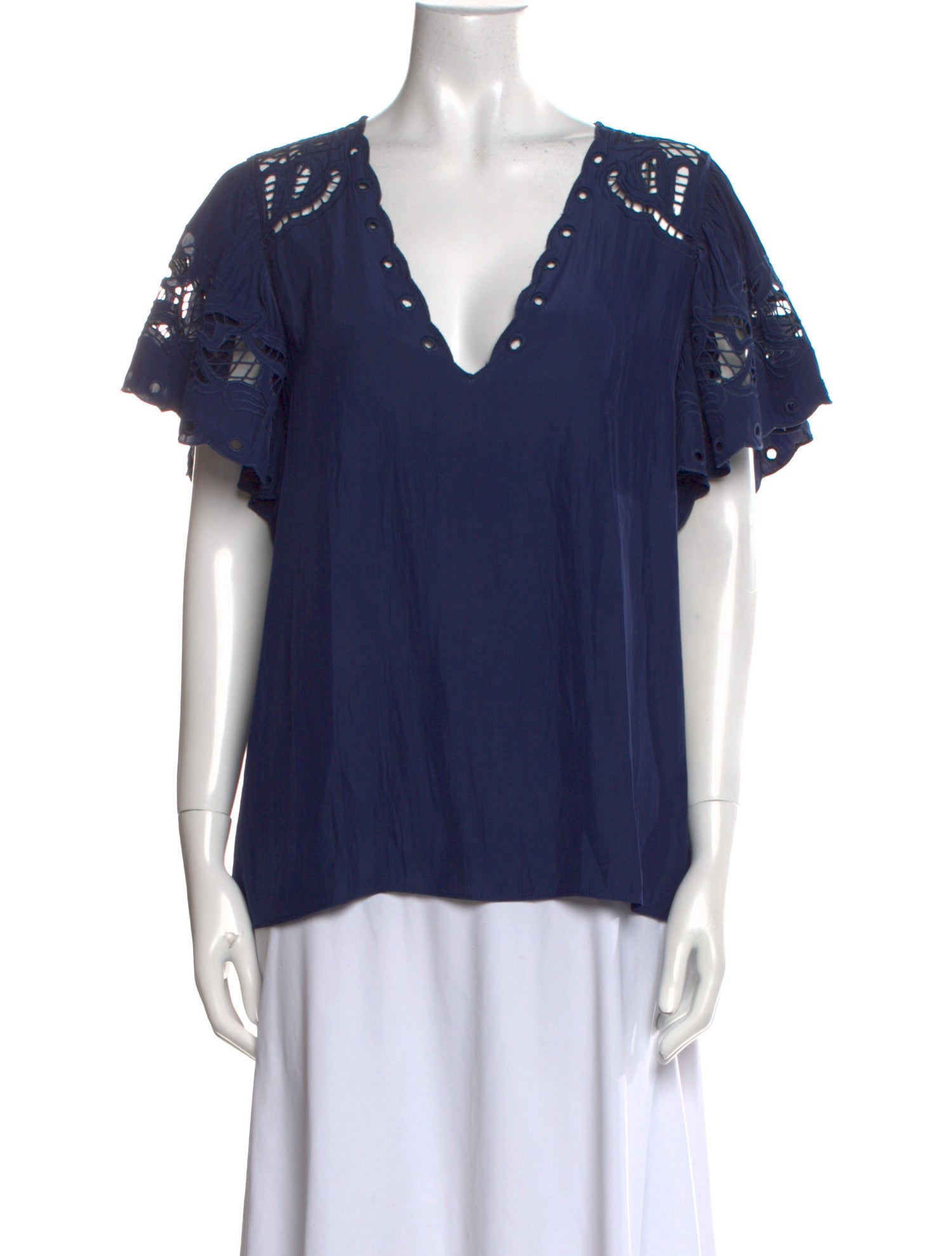 Ramy Brook V-Neck Short Sleeve Blouse