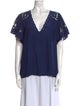 Ramy Brook V-Neck Short Sleeve Blouse