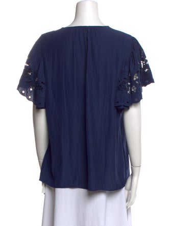 Ramy Brook V-Neck Short Sleeve Blouse