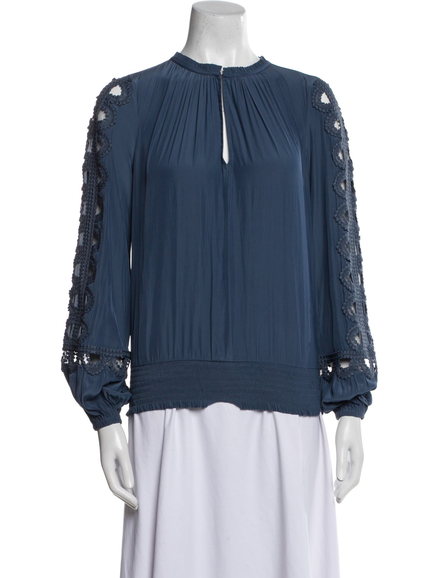 Ramy Brook Crew Neck Long Sleeve Blouse