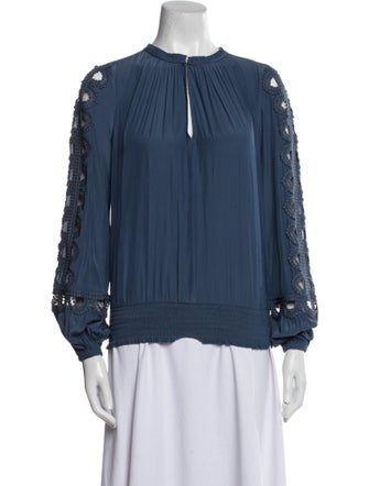 Ramy Brook Crew Neck Long Sleeve Blouse