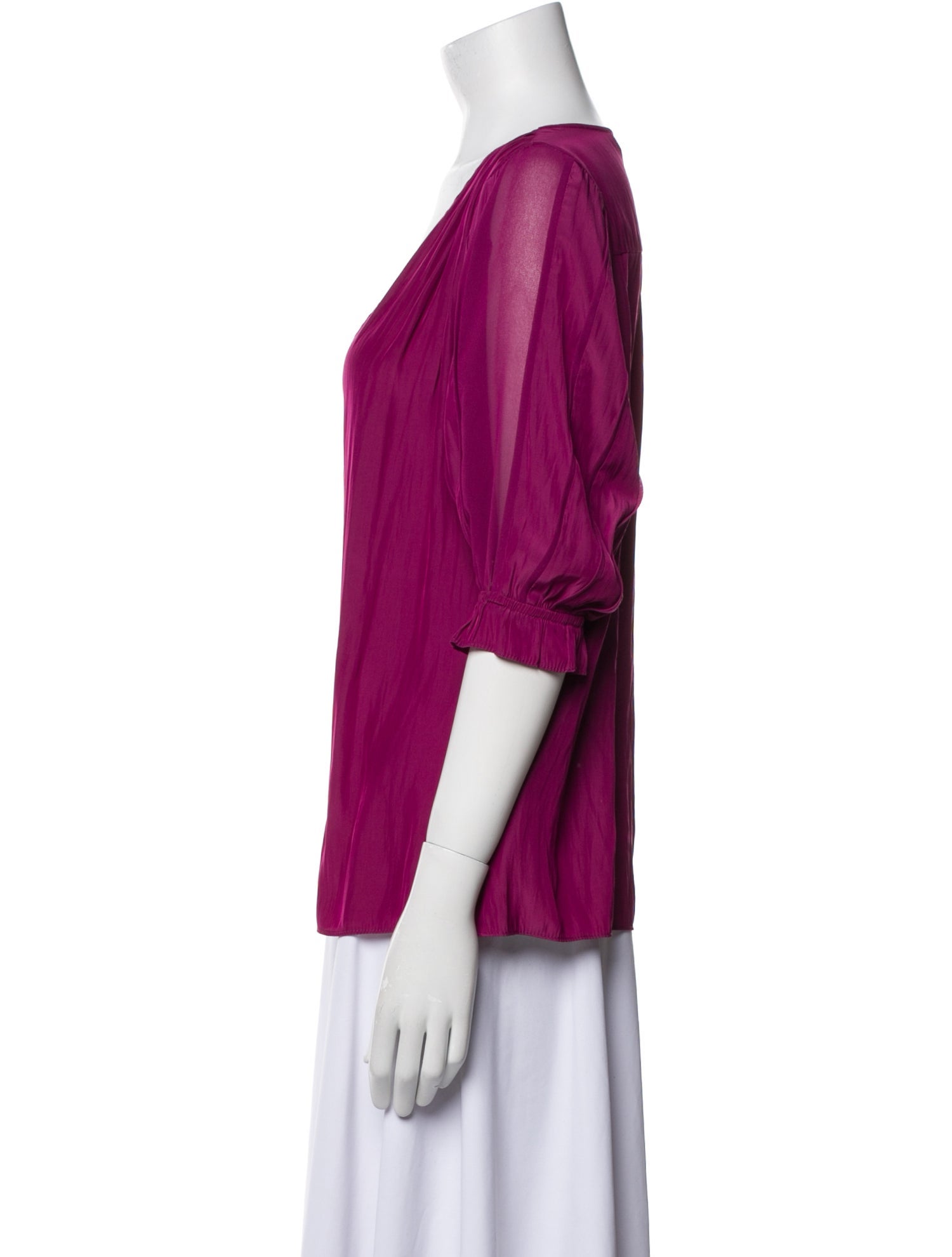 Ramy Brook V-Neck Three-Quarter Sleeve Blouse
